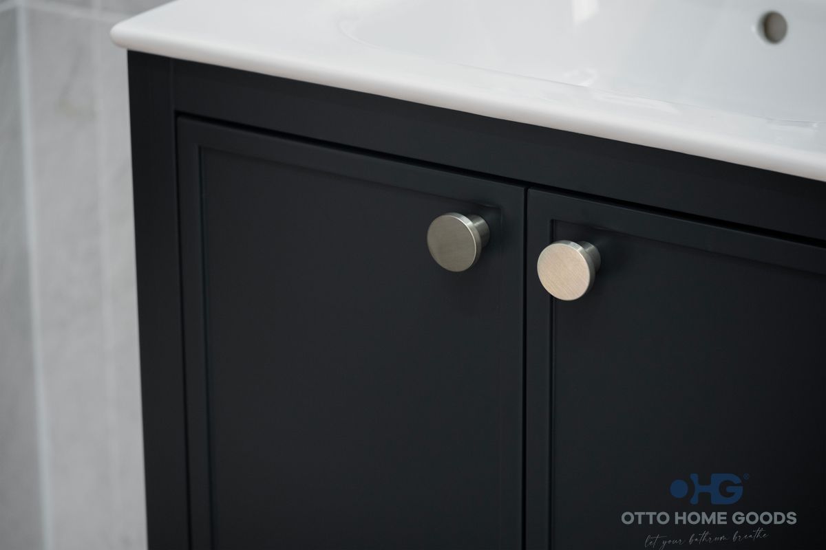 Frame 24" Dark Gray Bathroom Vanity with Integrated Sink & Brushed Nickel Hardware