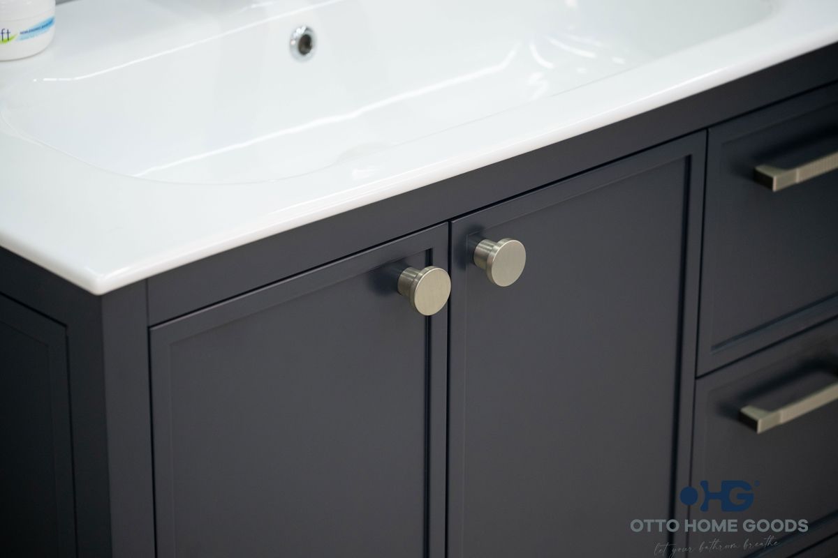 Frame 36" Dark Gray Bathroom Vanity with Integrated Sink & Brushed Nickel Hardware