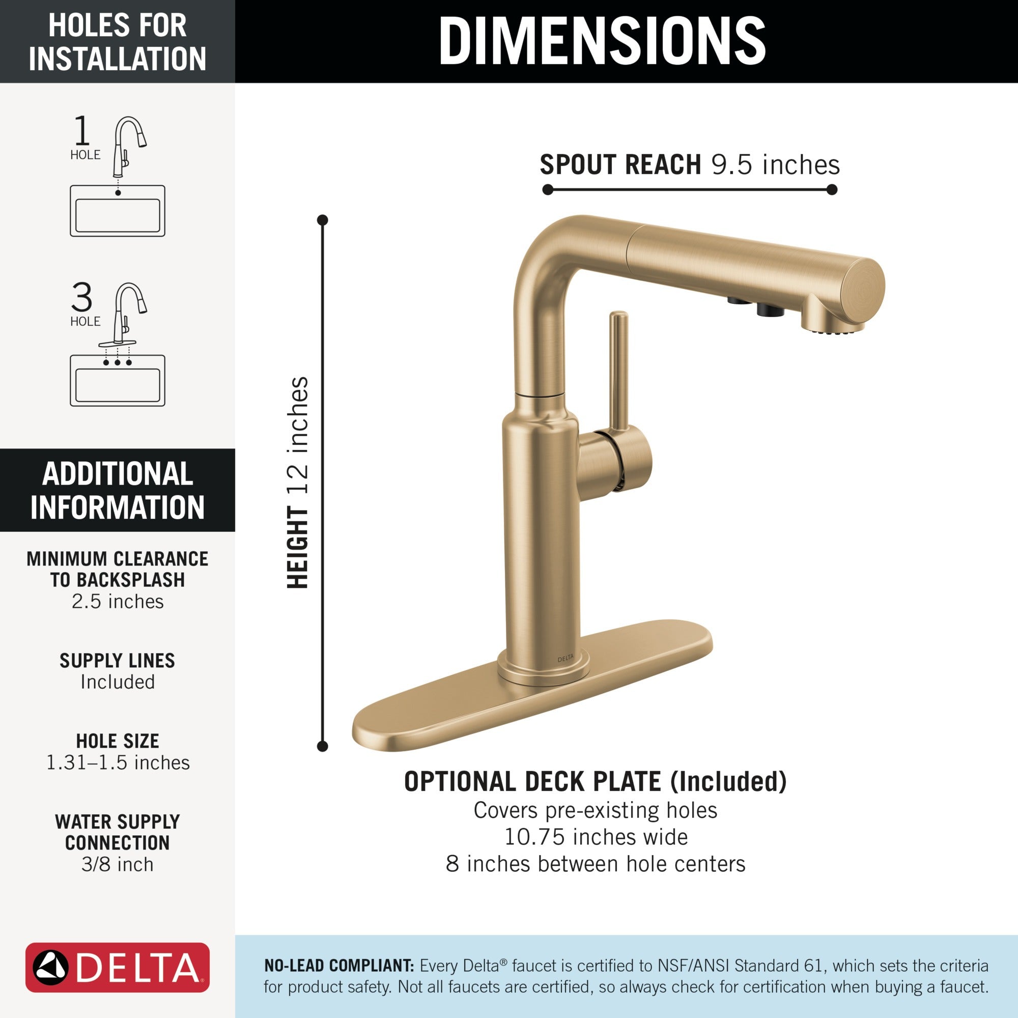 Delta Daneri™ Single Handle Pull-Out Kitchen Faucet