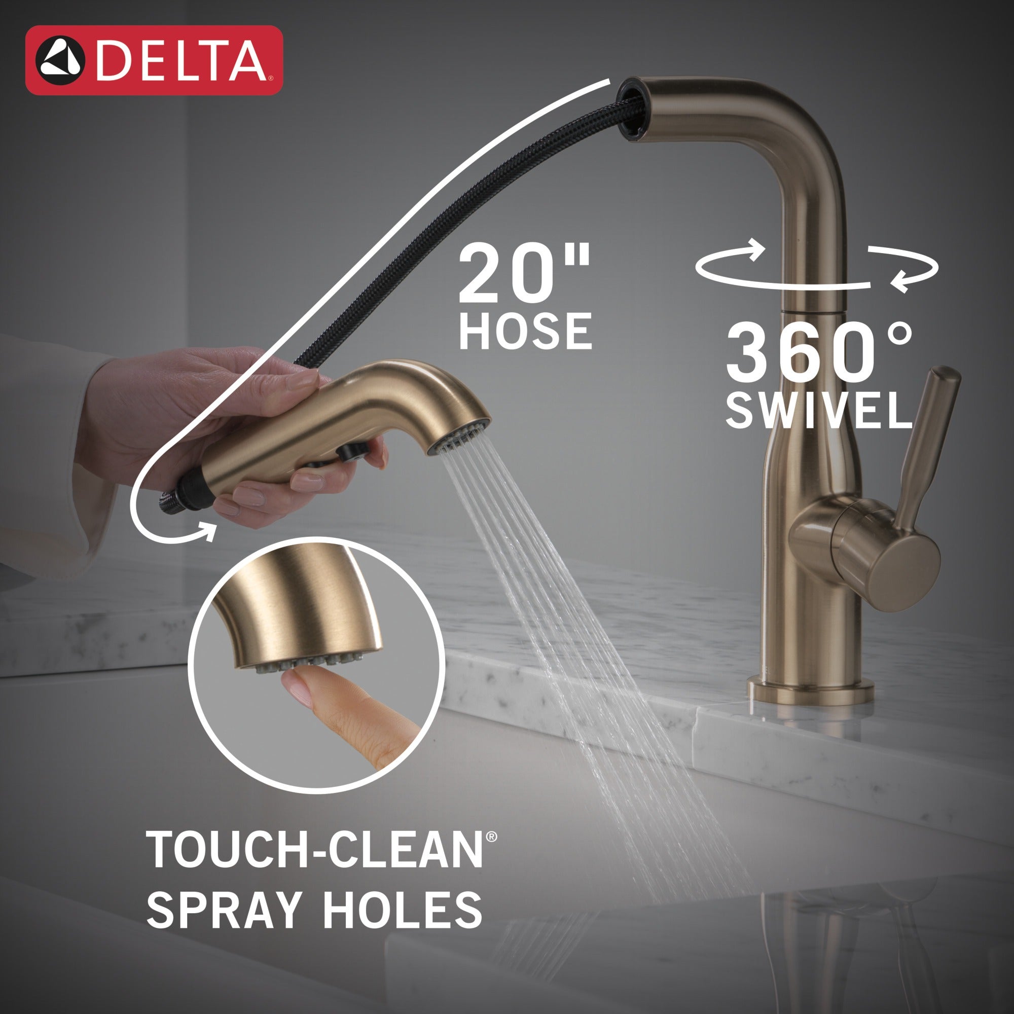 Delta Almari™ Single Handle Pull-Out Kitchen Faucet