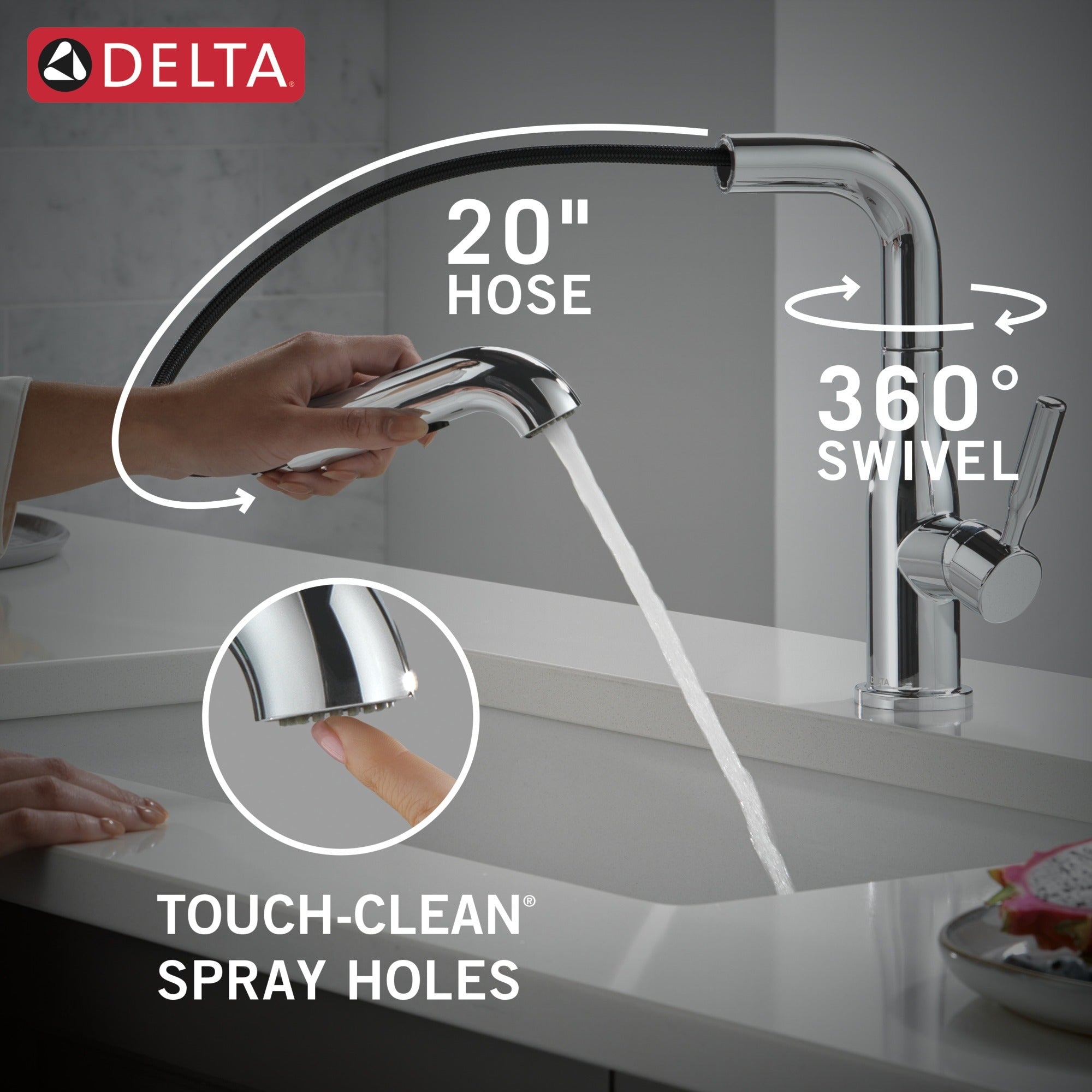 Delta Almari™ Single Handle Pull-Out Kitchen Faucet