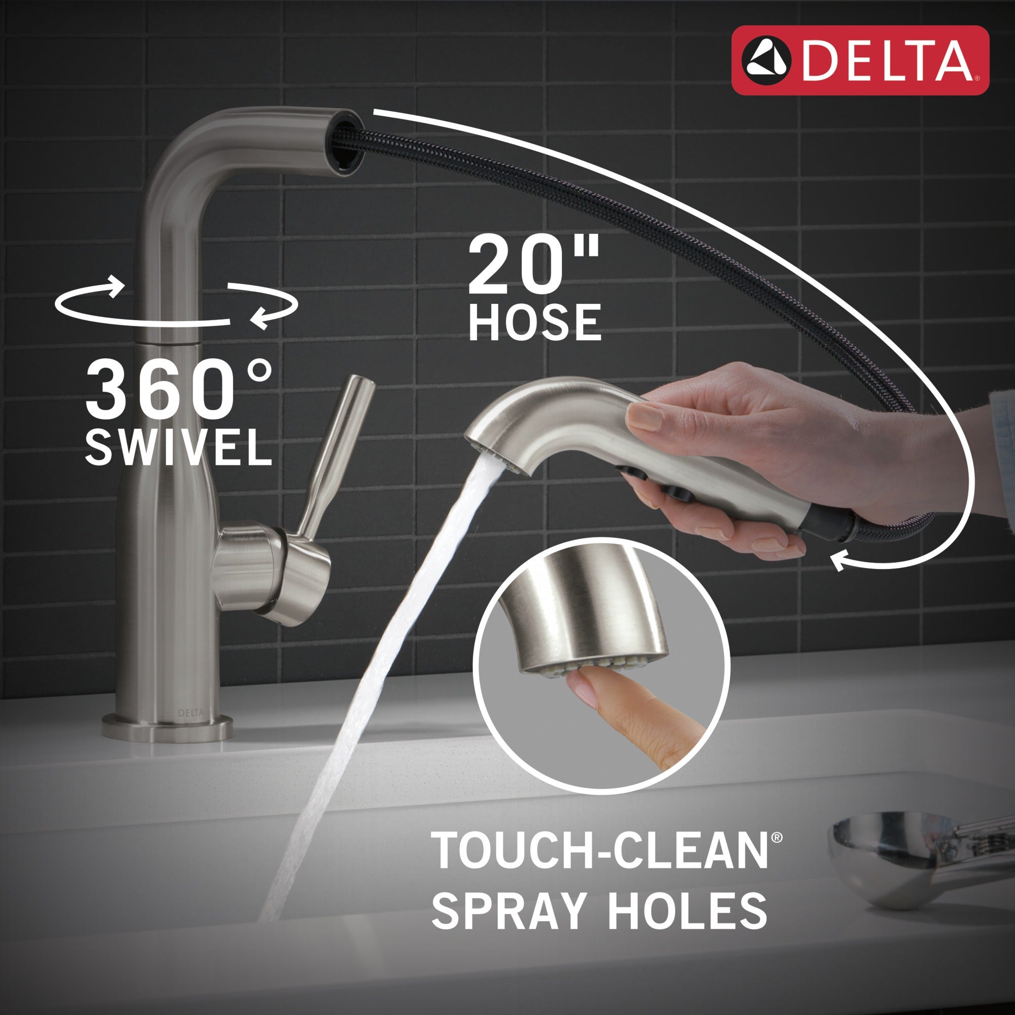 Delta Almari™ Single Handle Pull-Out Kitchen Faucet