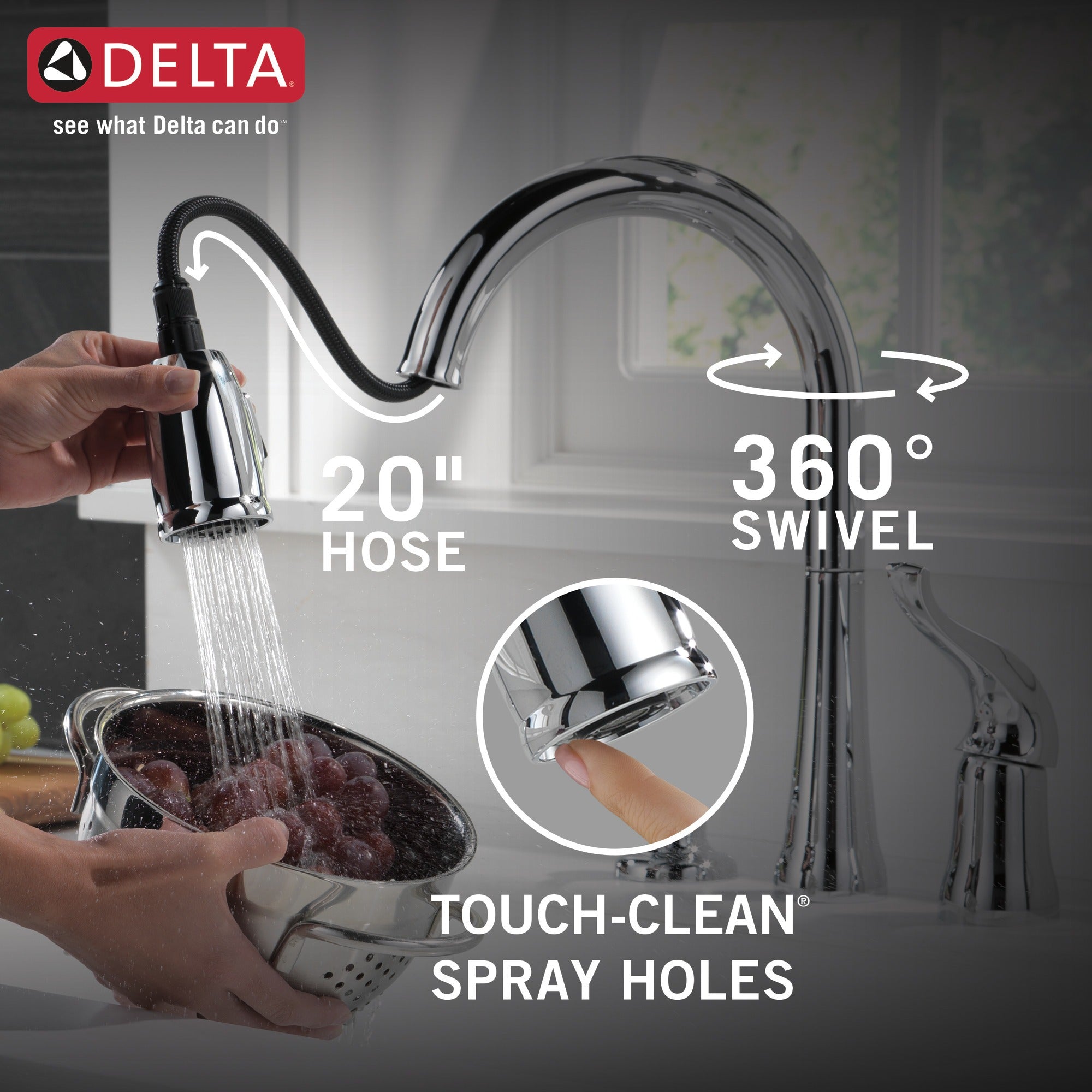 Delta Kate® Single Handle Pull-Down Kitchen Faucet with Soap Dispenser