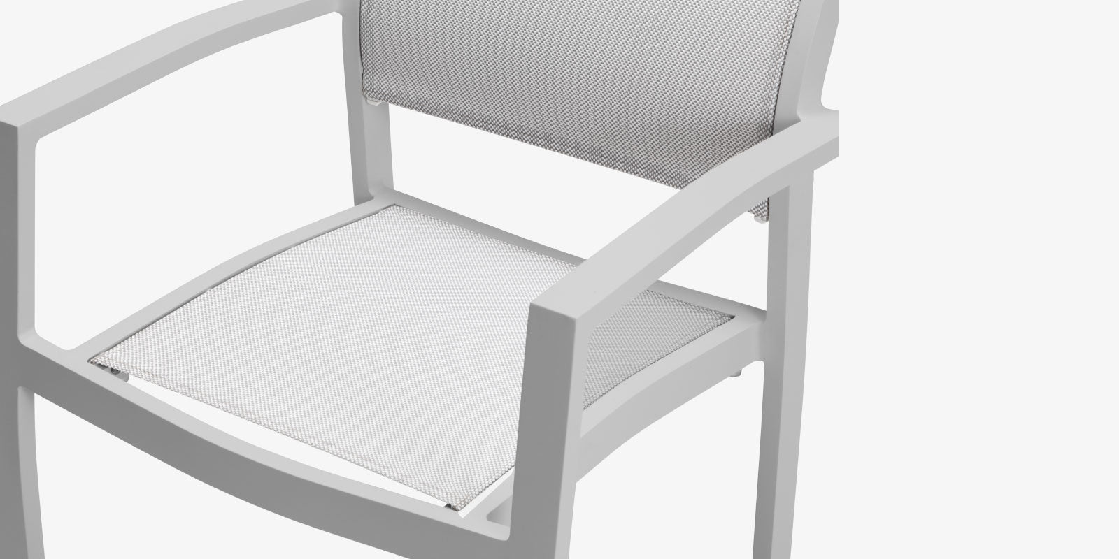 Fusion Dining Arm Chair Kessler Silver Frame / Cloud Gray Sling