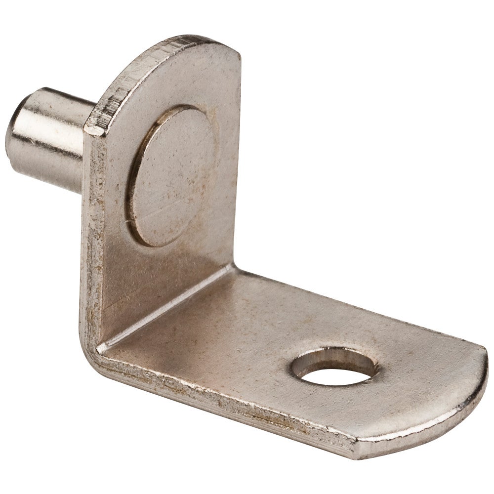 Hardware Resources Bright Nickel 5 mm Angled Shelf Support with 1/8" Hole - Retail Pack