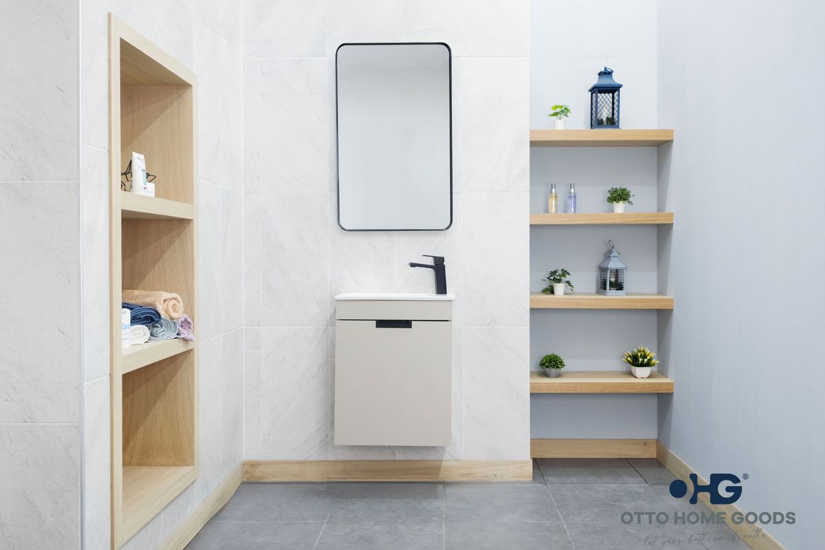 Luca 20" Sand Wall Mount Bathroom Vanity with Integrated Sink