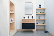 Ravello 30" Natural Black Floating Bathroom Vanity with Integrated Sink
