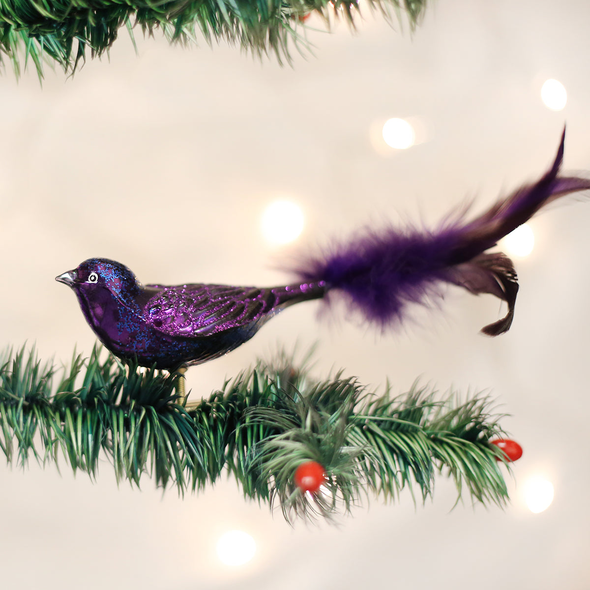 Purple Martin Glass Bird Ornament