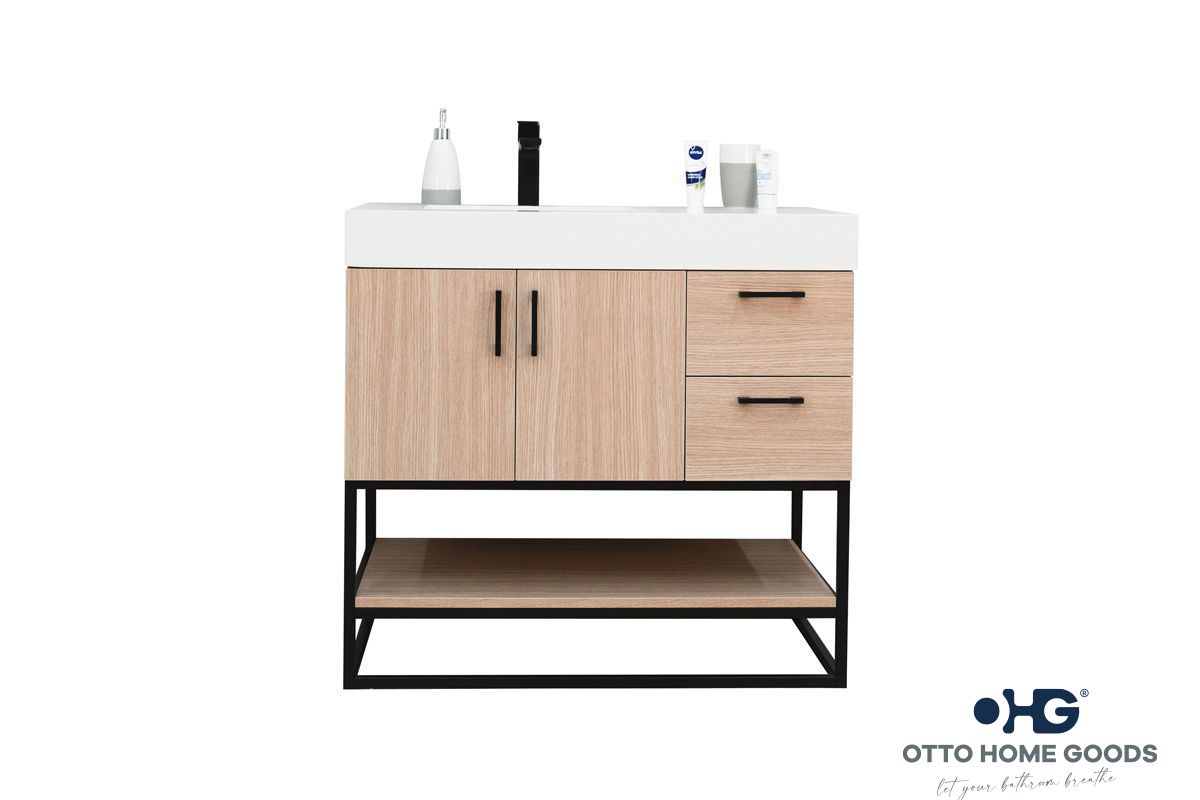Solana Natural Oak 36" Bathroom Cabinet