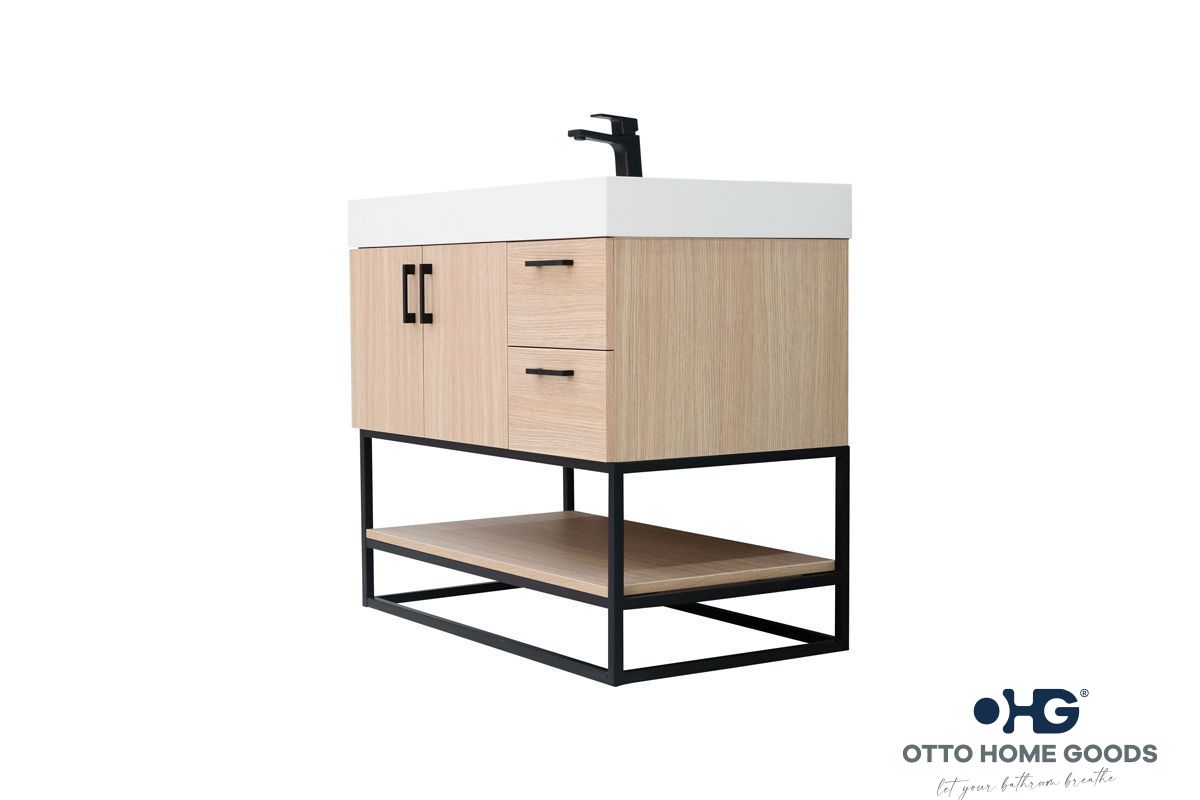Solana Natural Oak 36" Bathroom Cabinet