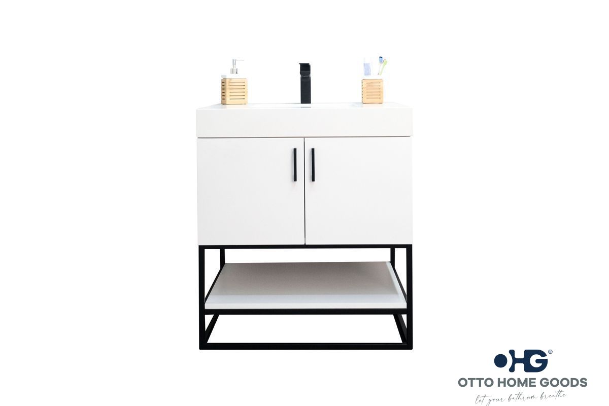Solana White 30" Bathroom Cabinet