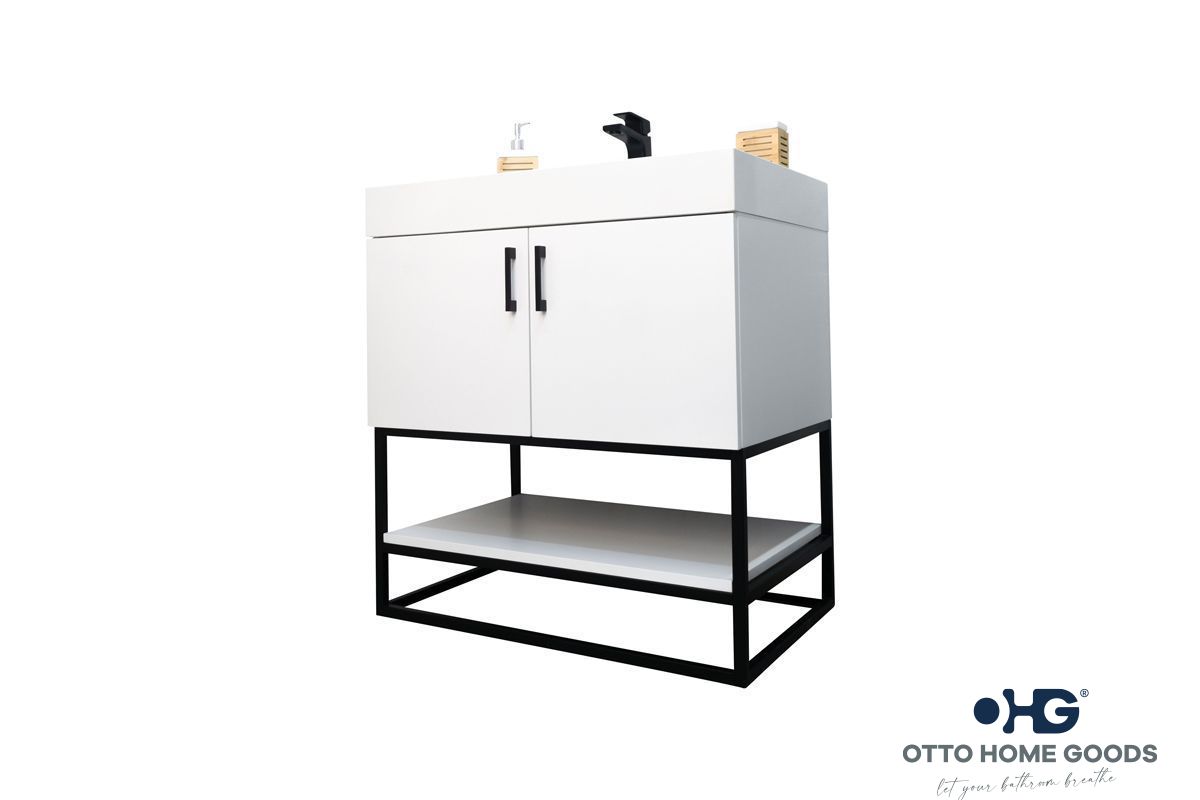 Solana White 30" Bathroom Cabinet