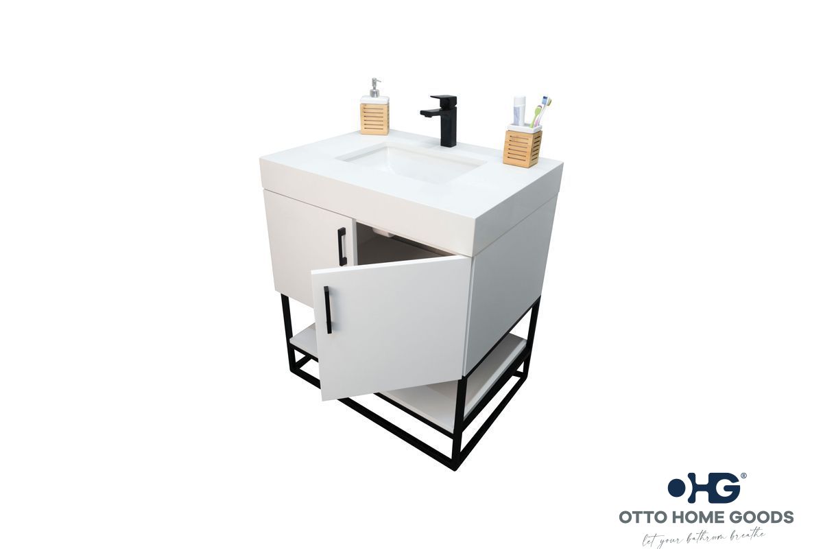Solana White 30" Bathroom Cabinet