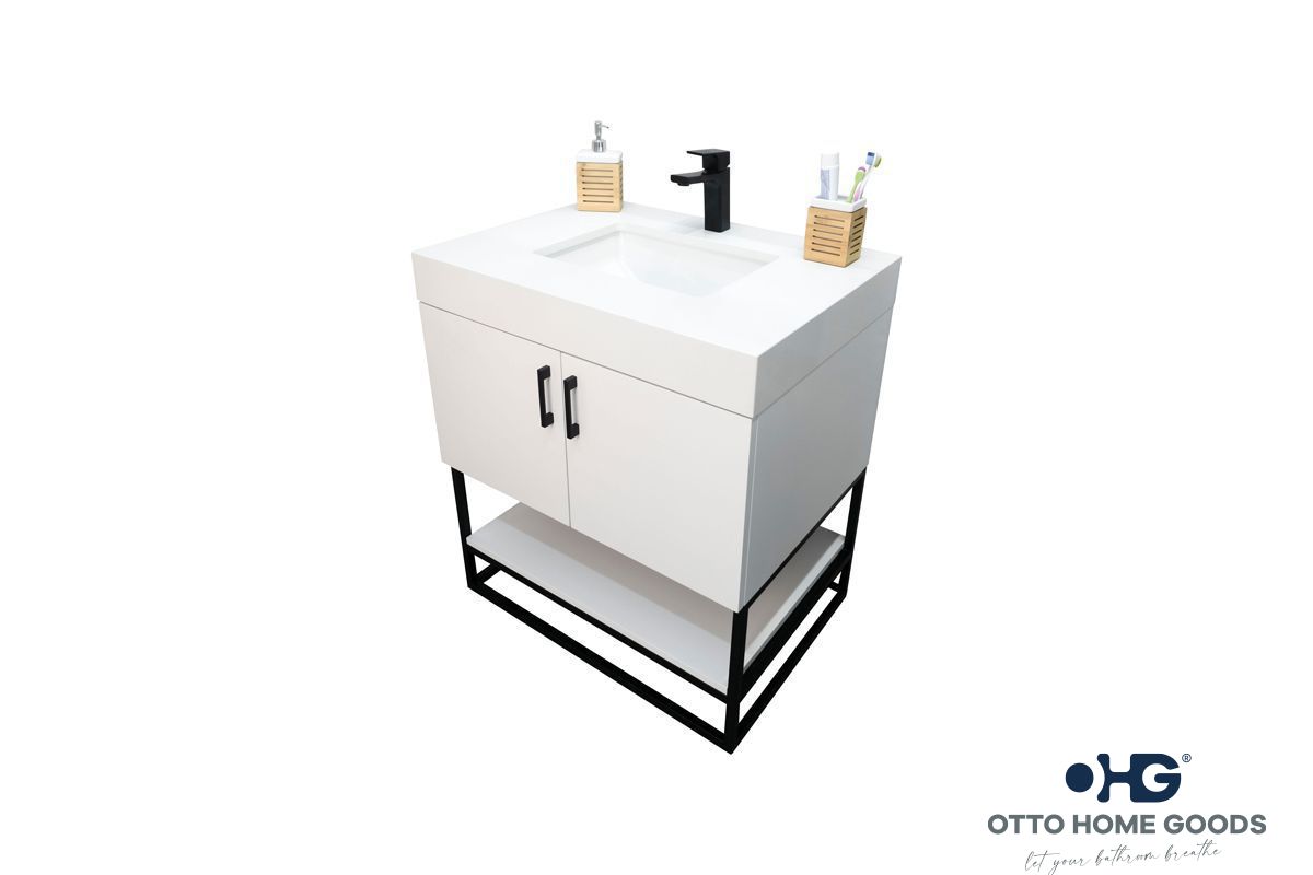 Solana White 30" Bathroom Cabinet