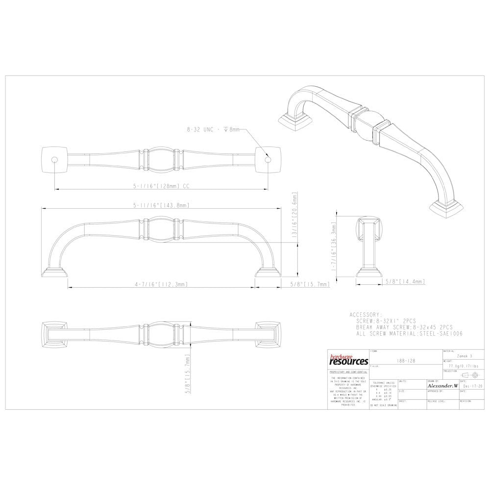 Hardware Resources 96 mm Center-to-Center Satin Nickel Katharine Cabinet Pull