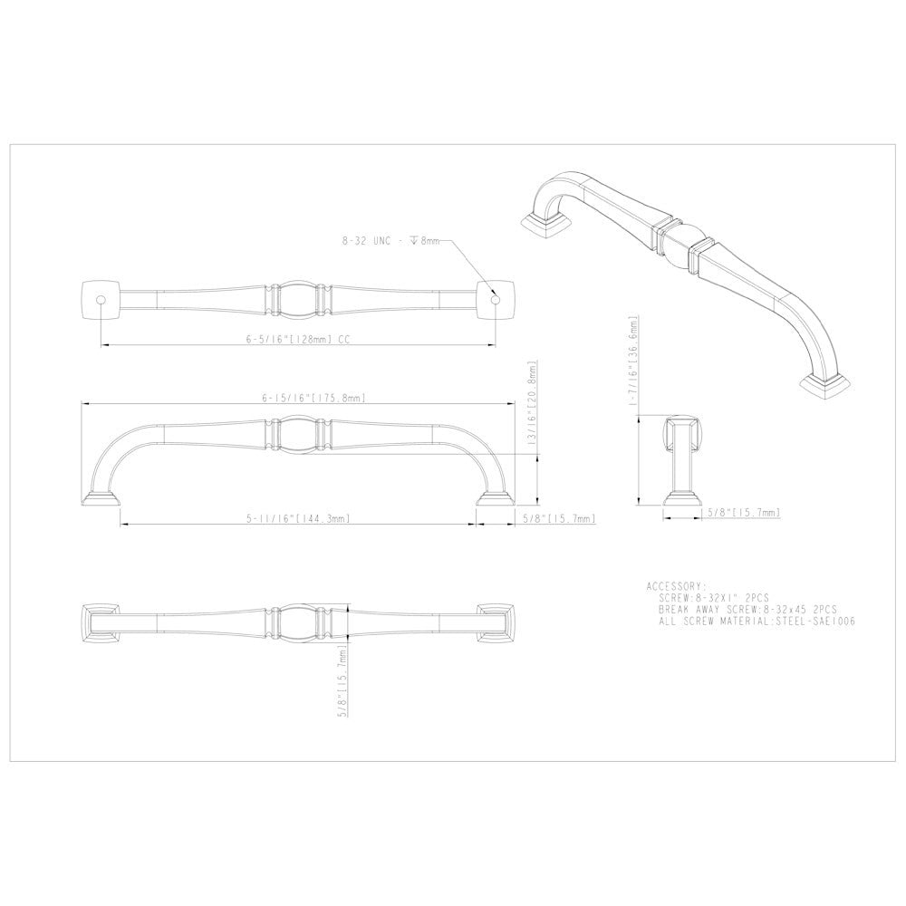 Hardware Resources 96 mm Center-to-Center Satin Nickel Katharine Cabinet Pull