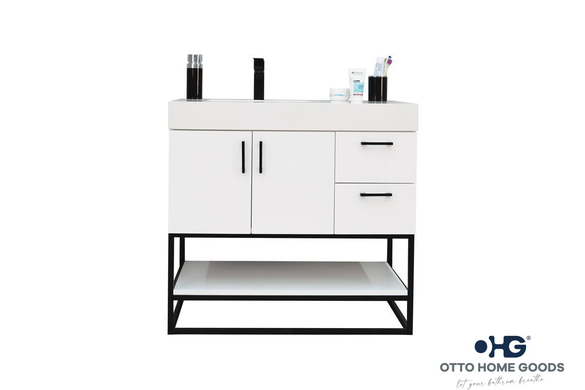 Solana White 36" Bathroom Cabinet