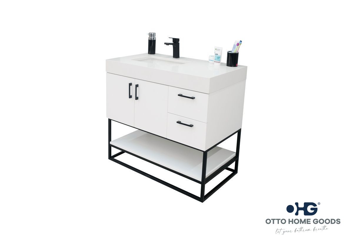Solana White 36" Bathroom Cabinet