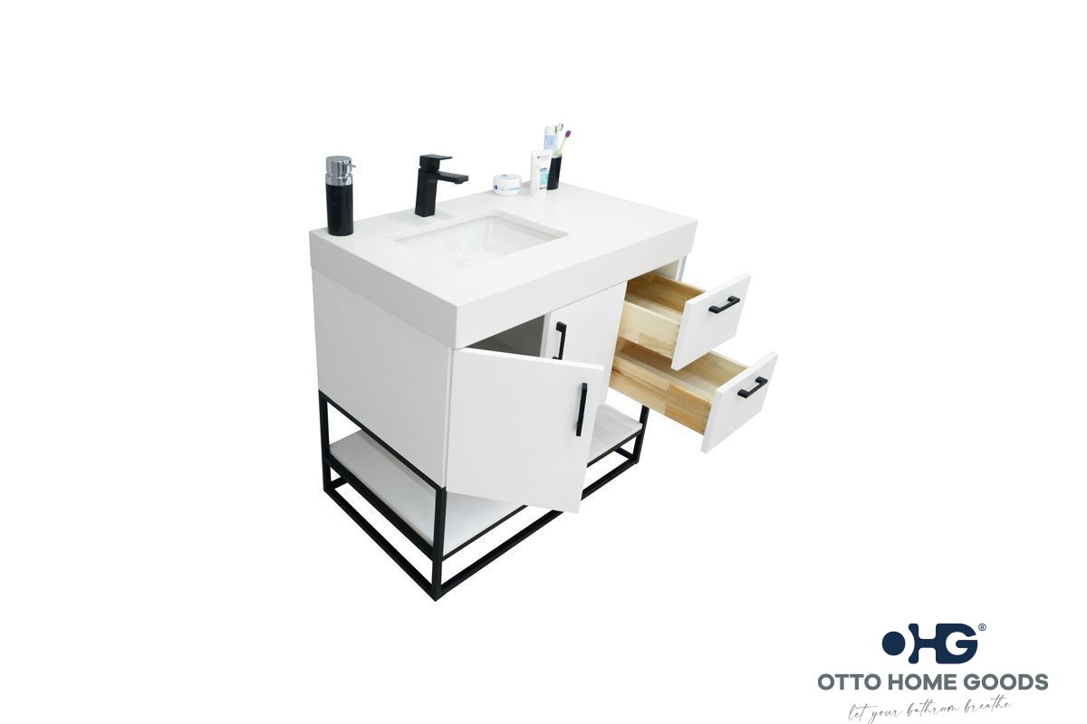Solana White 36" Bathroom Cabinet