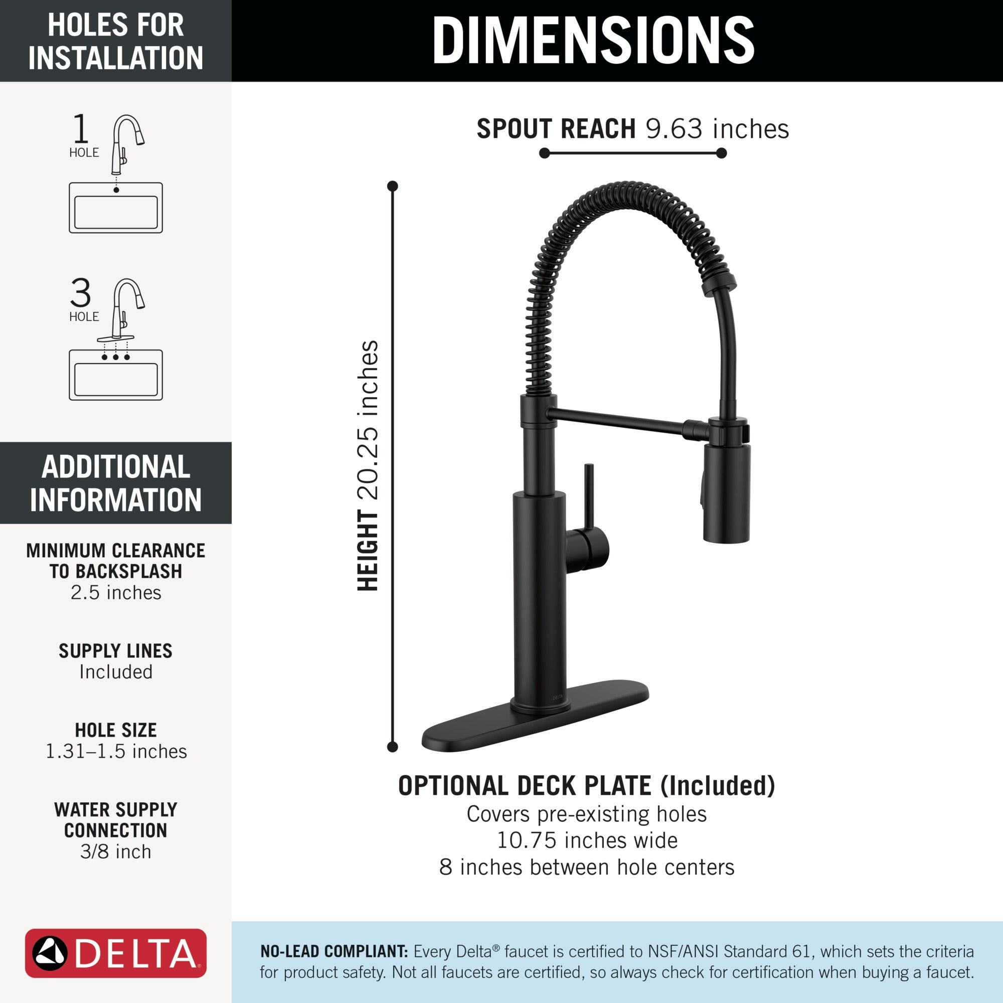 Delta Antoni® Single-Handle Pull-Down Spring Kitchen Faucet