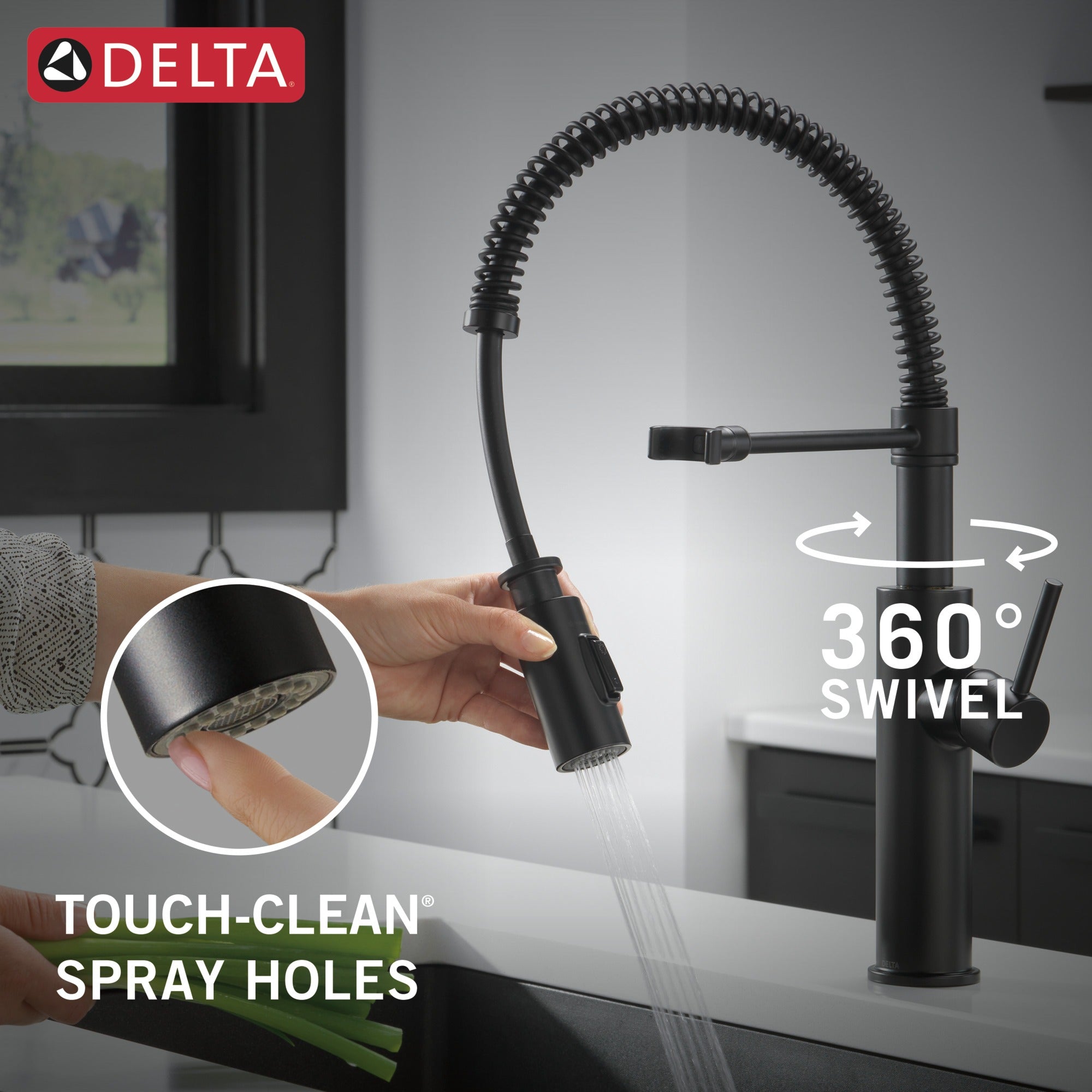 Delta Antoni® Single-Handle Pull-Down Spring Kitchen Faucet
