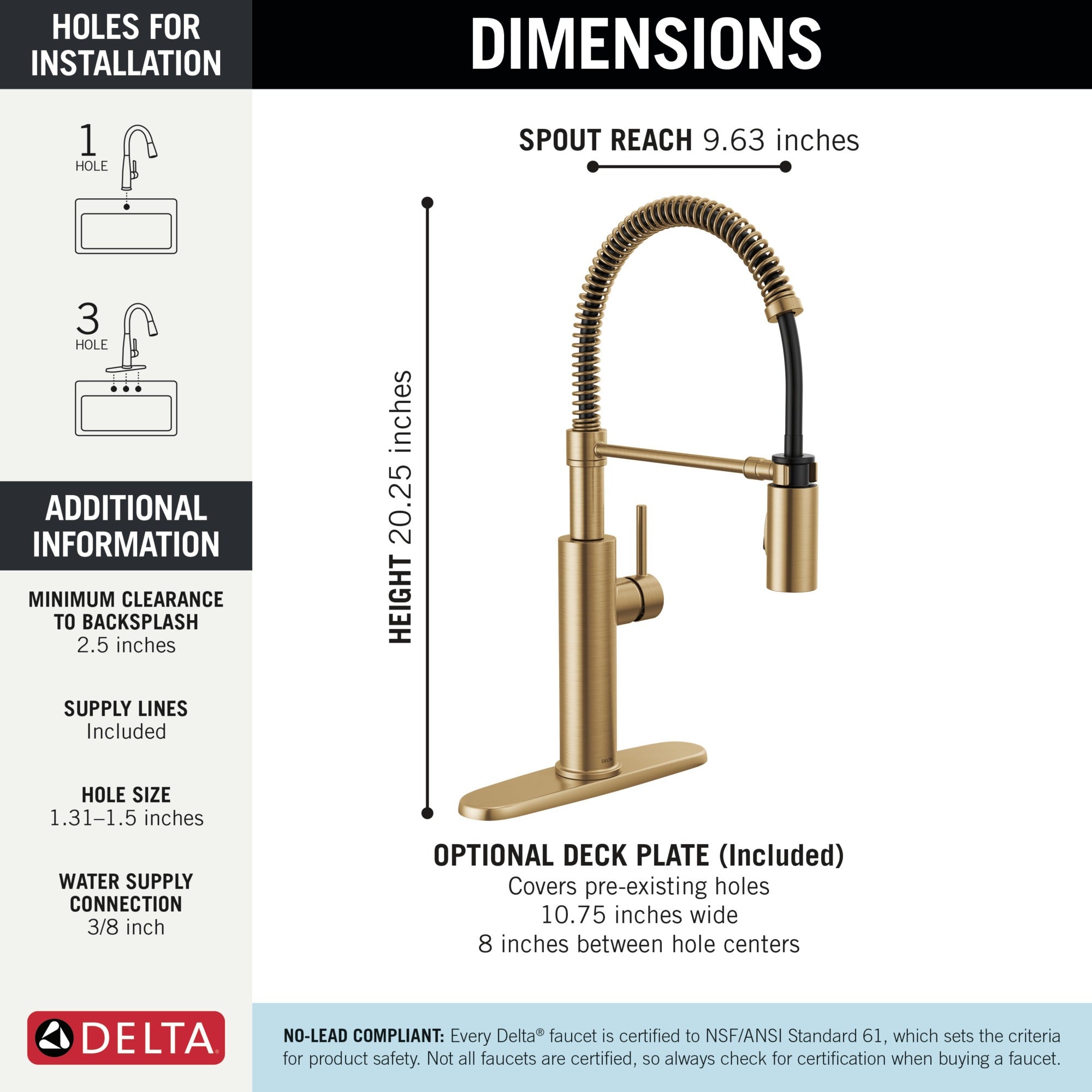 Delta Antoni® Single-Handle Pull-Down Spring Kitchen Faucet