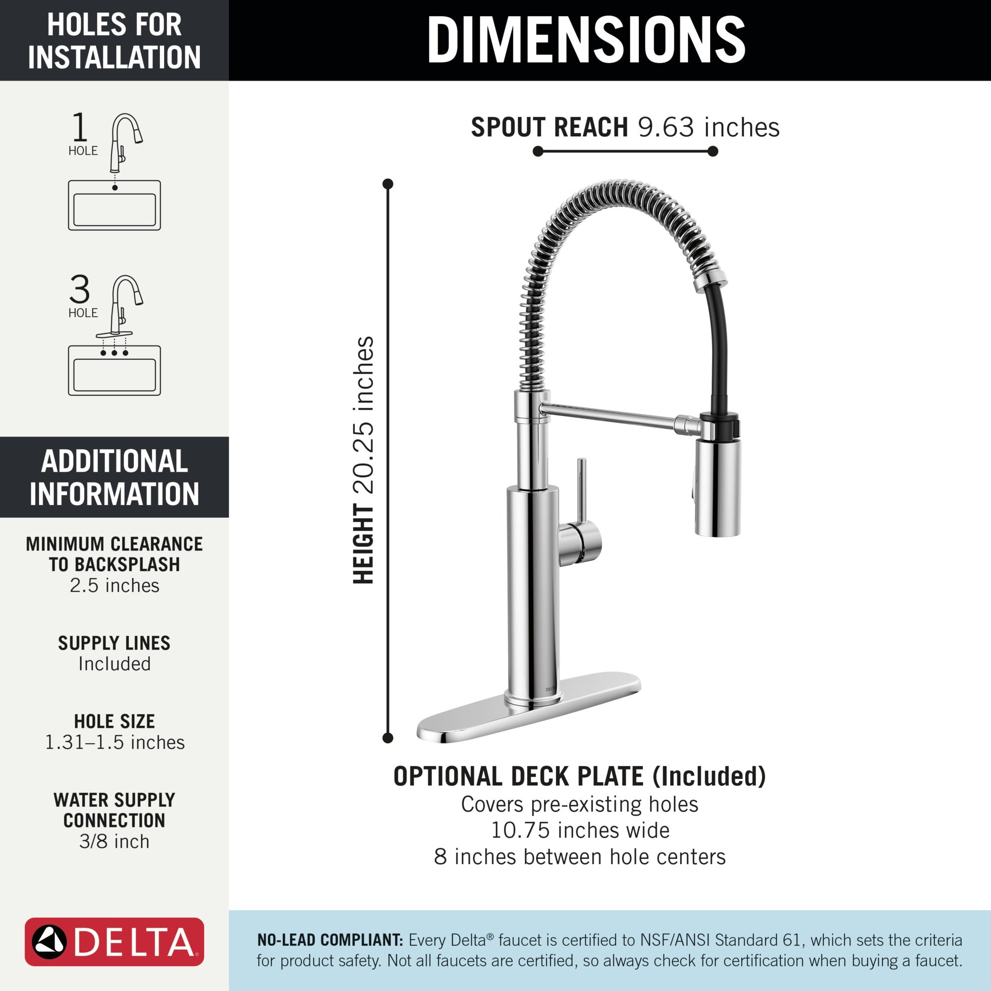 Delta Antoni® Single-Handle Pull-Down Spring Kitchen Faucet