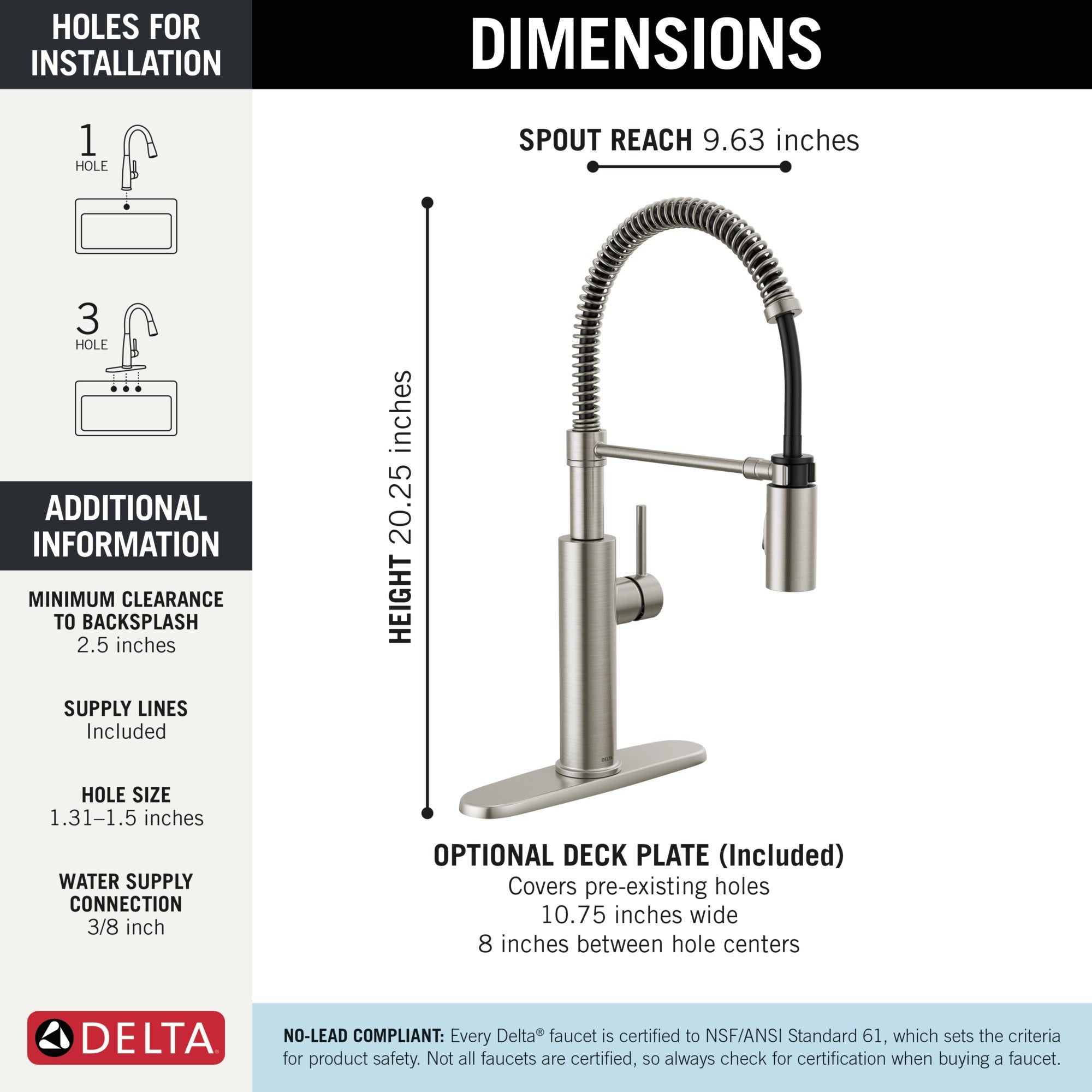 Delta Antoni® Single-Handle Pull-Down Spring Kitchen Faucet