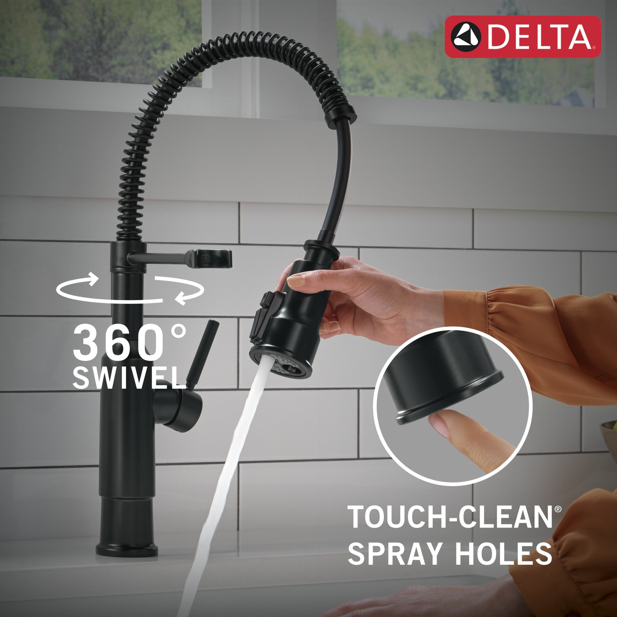 Delta Theodora® Single-Handle Pull-Down Spring Kitchen Faucet