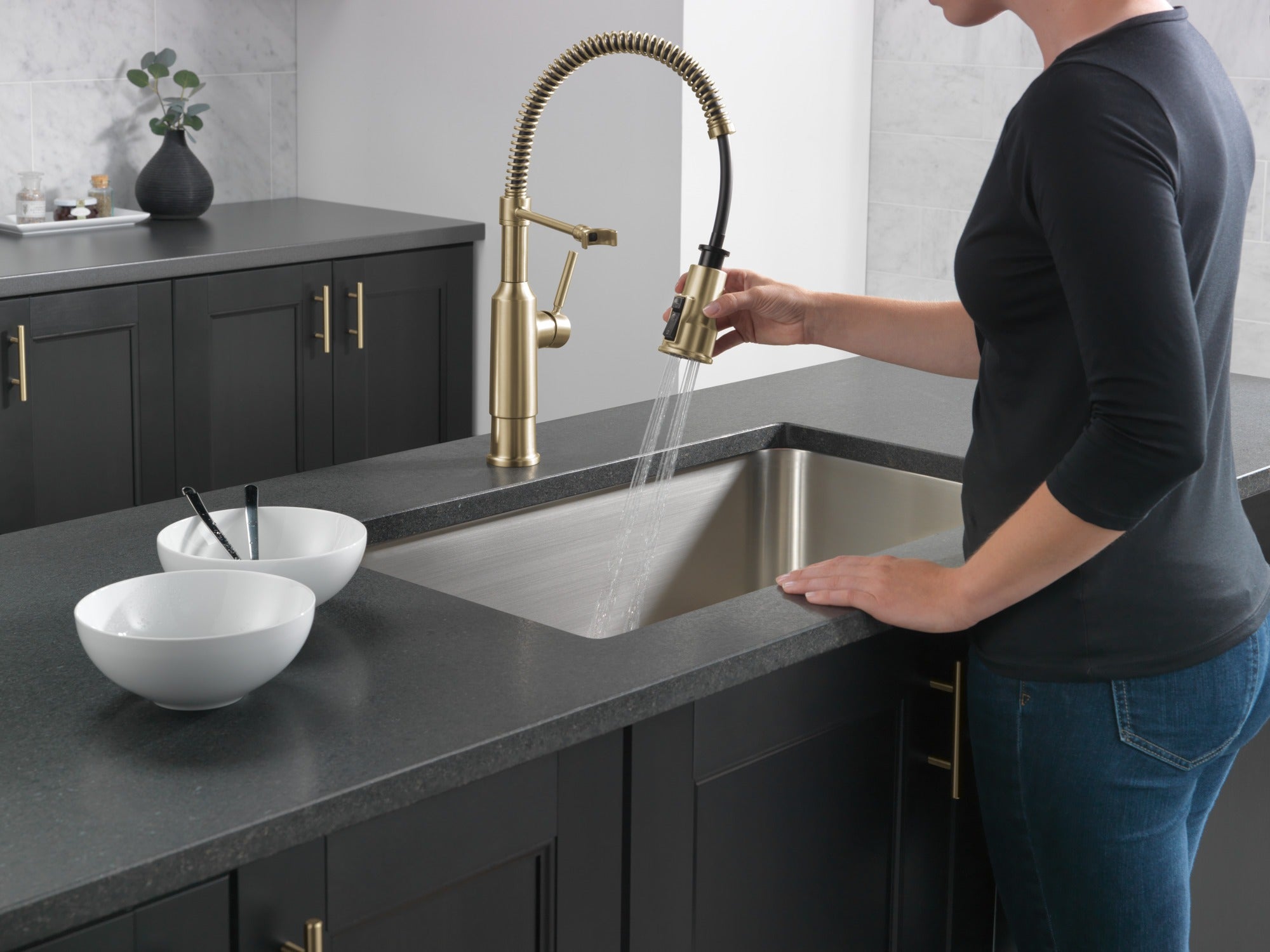 Delta Theodora® Single-Handle Pull-Down Spring Kitchen Faucet
