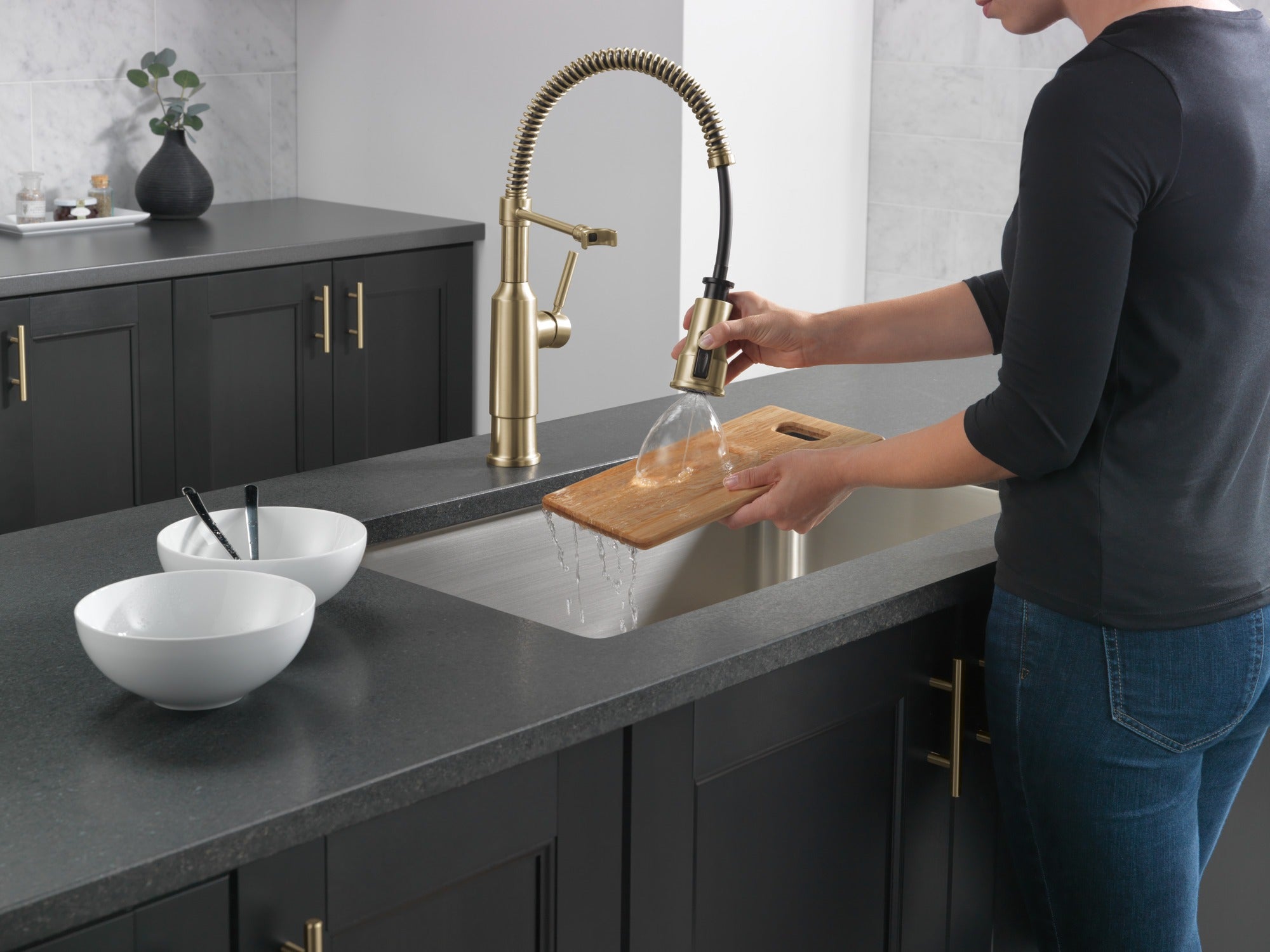 Delta Theodora® Single-Handle Pull-Down Spring Kitchen Faucet