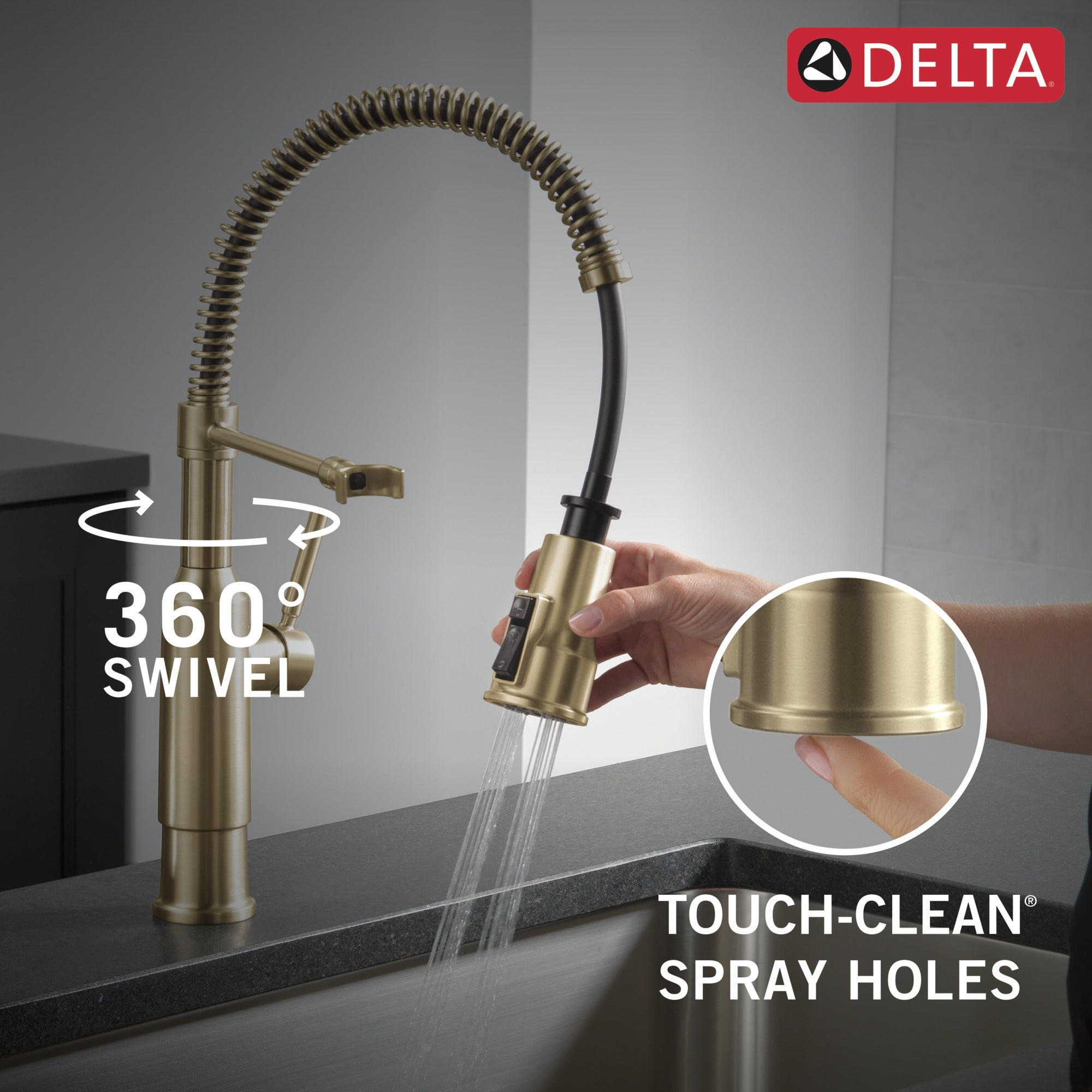 Delta Theodora® Single-Handle Pull-Down Spring Kitchen Faucet