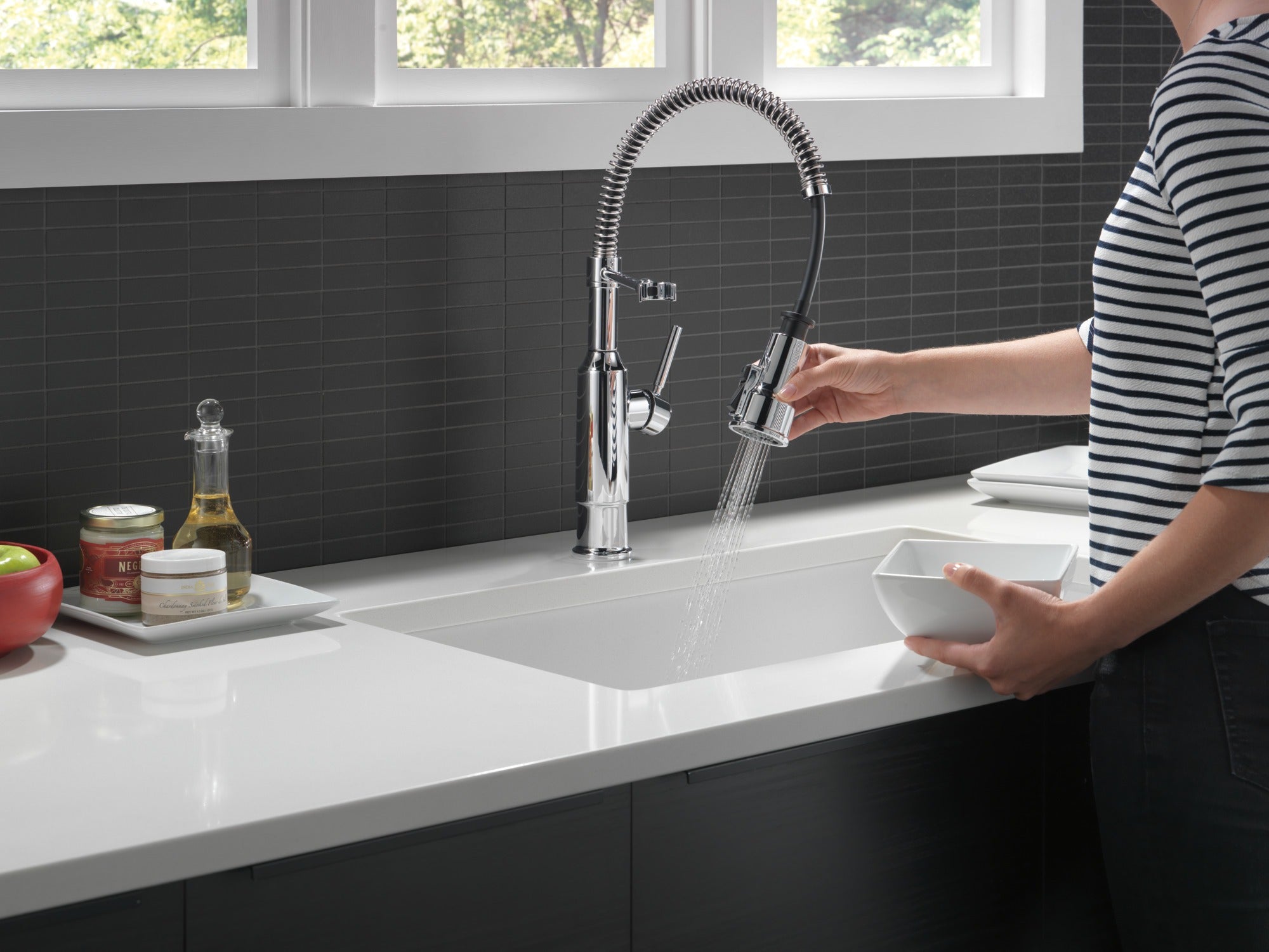 Delta Theodora® Single-Handle Pull-Down Spring Kitchen Faucet