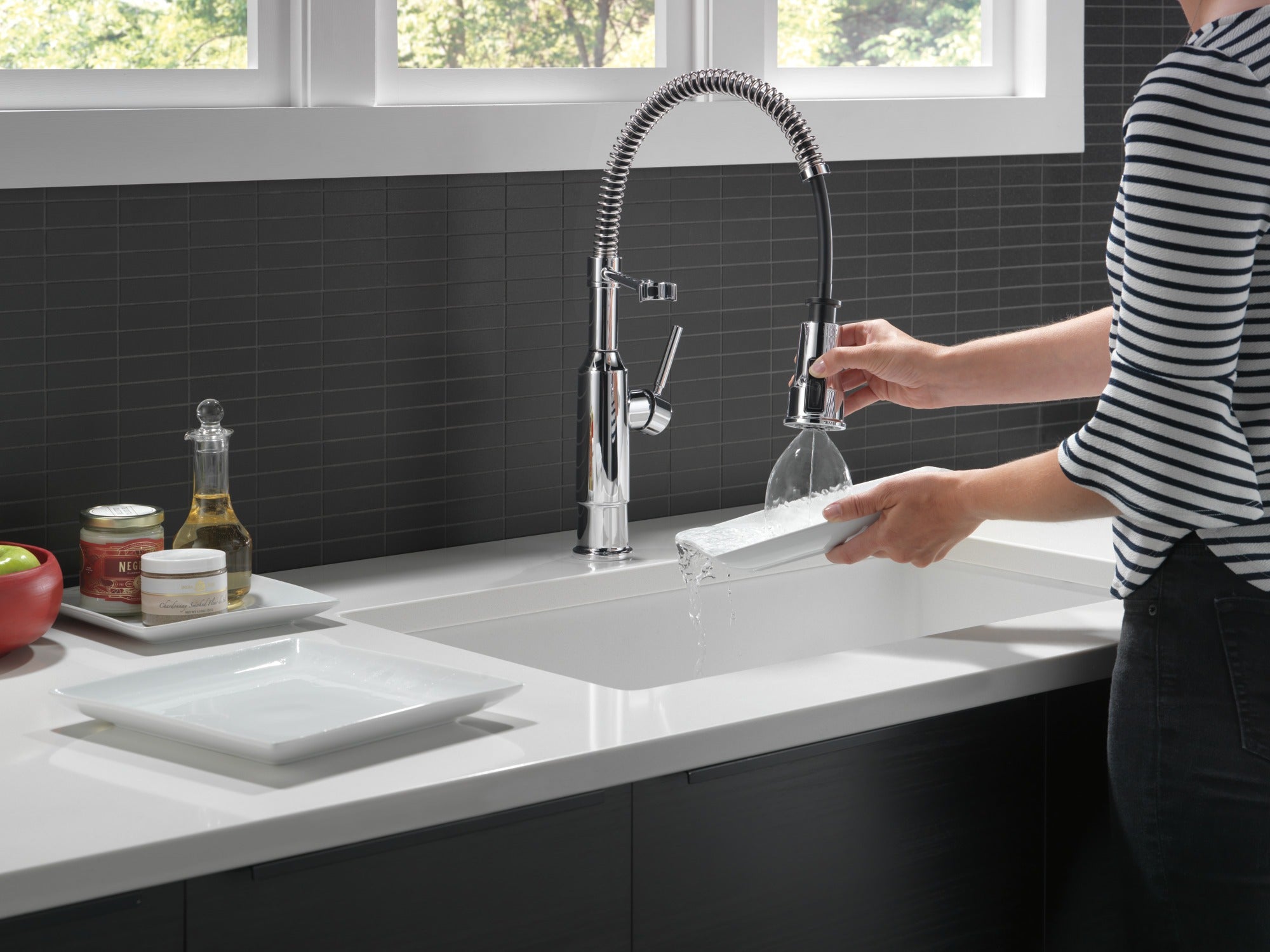 Delta Theodora® Single-Handle Pull-Down Spring Kitchen Faucet