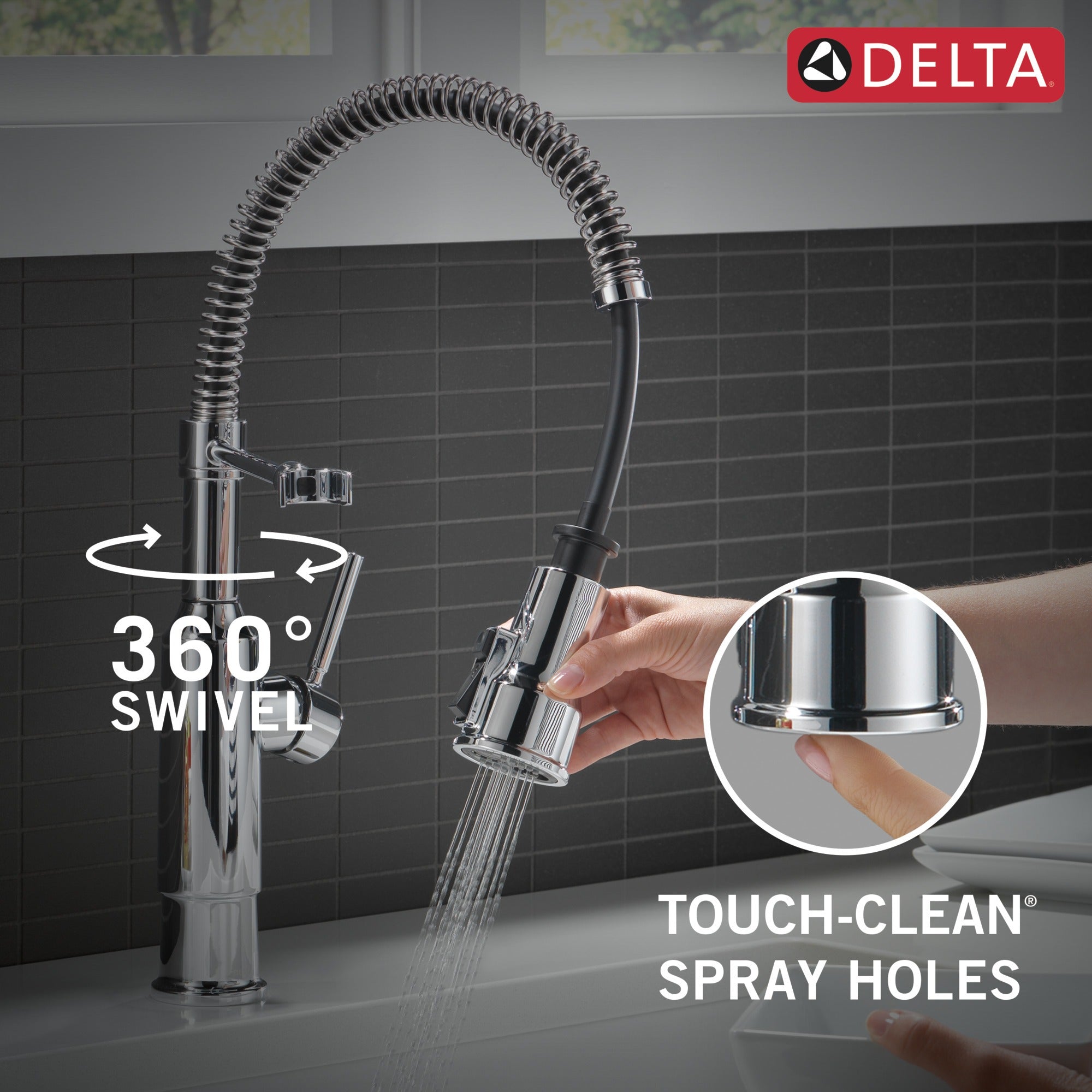 Delta Theodora® Single-Handle Pull-Down Spring Kitchen Faucet