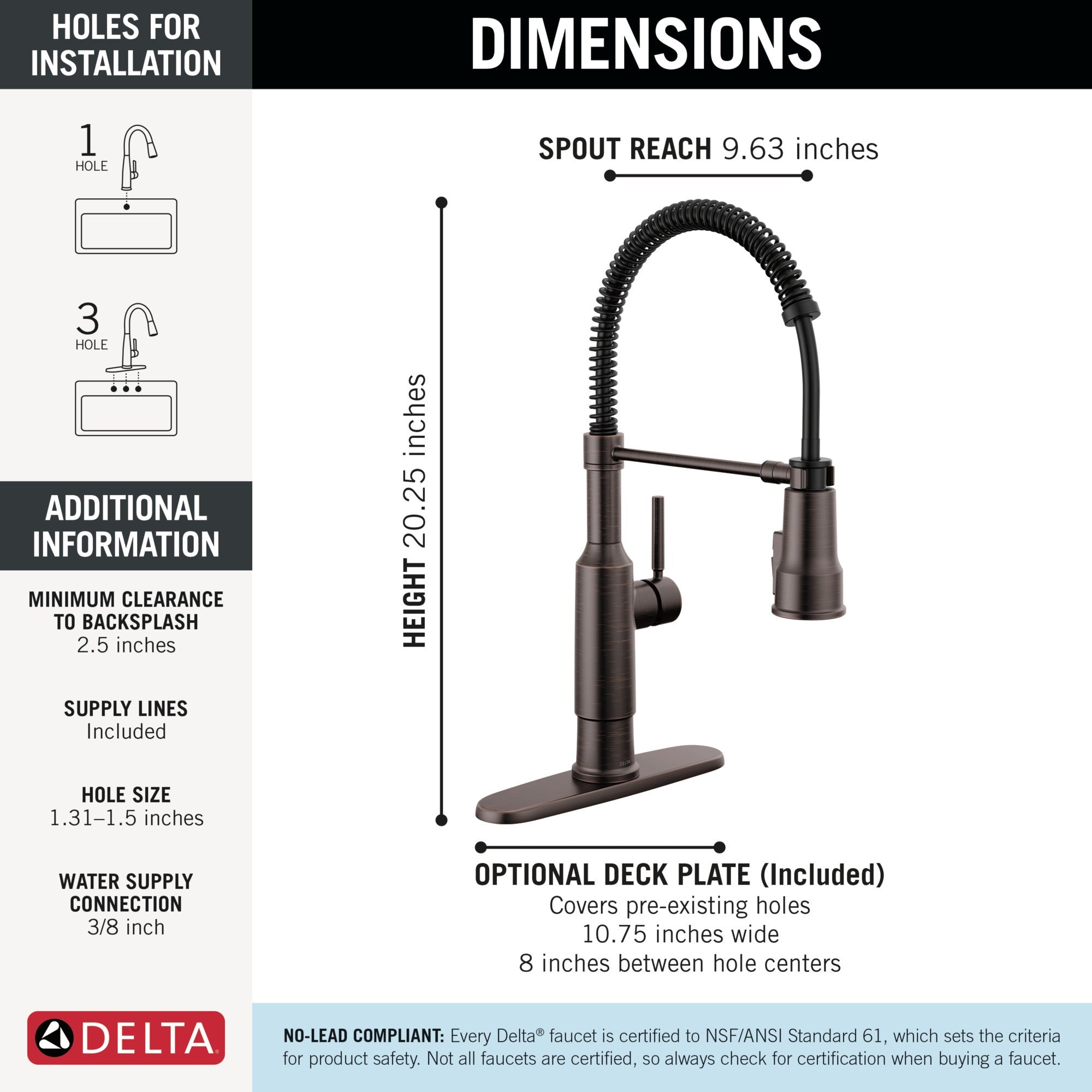 Delta Theodora® Single-Handle Pull-Down Spring Kitchen Faucet