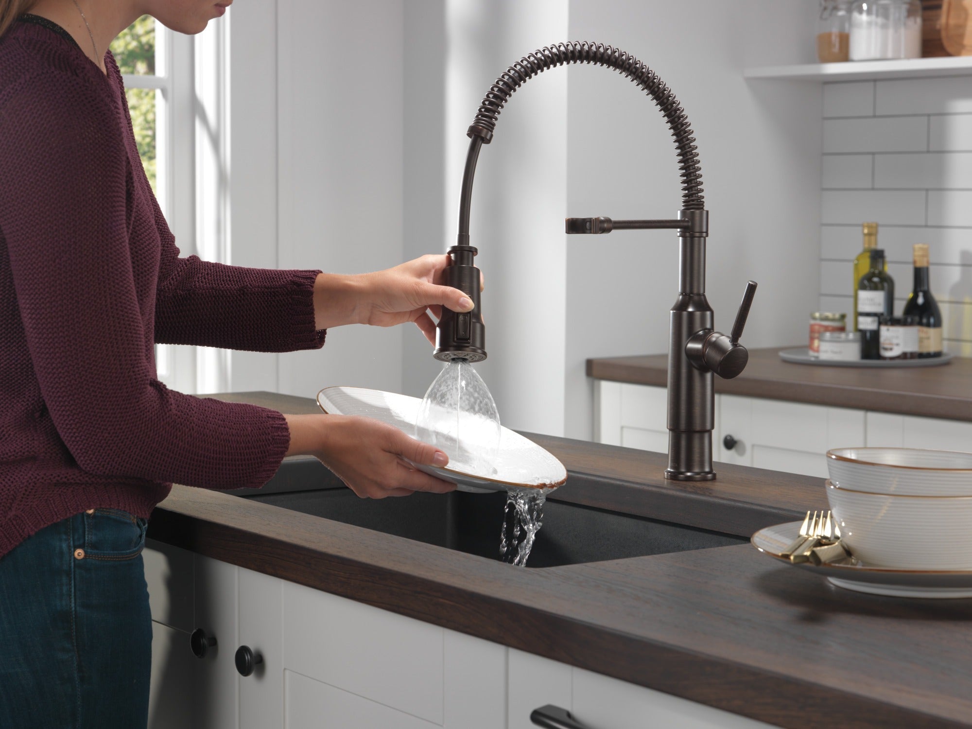 Delta Theodora® Single-Handle Pull-Down Spring Kitchen Faucet