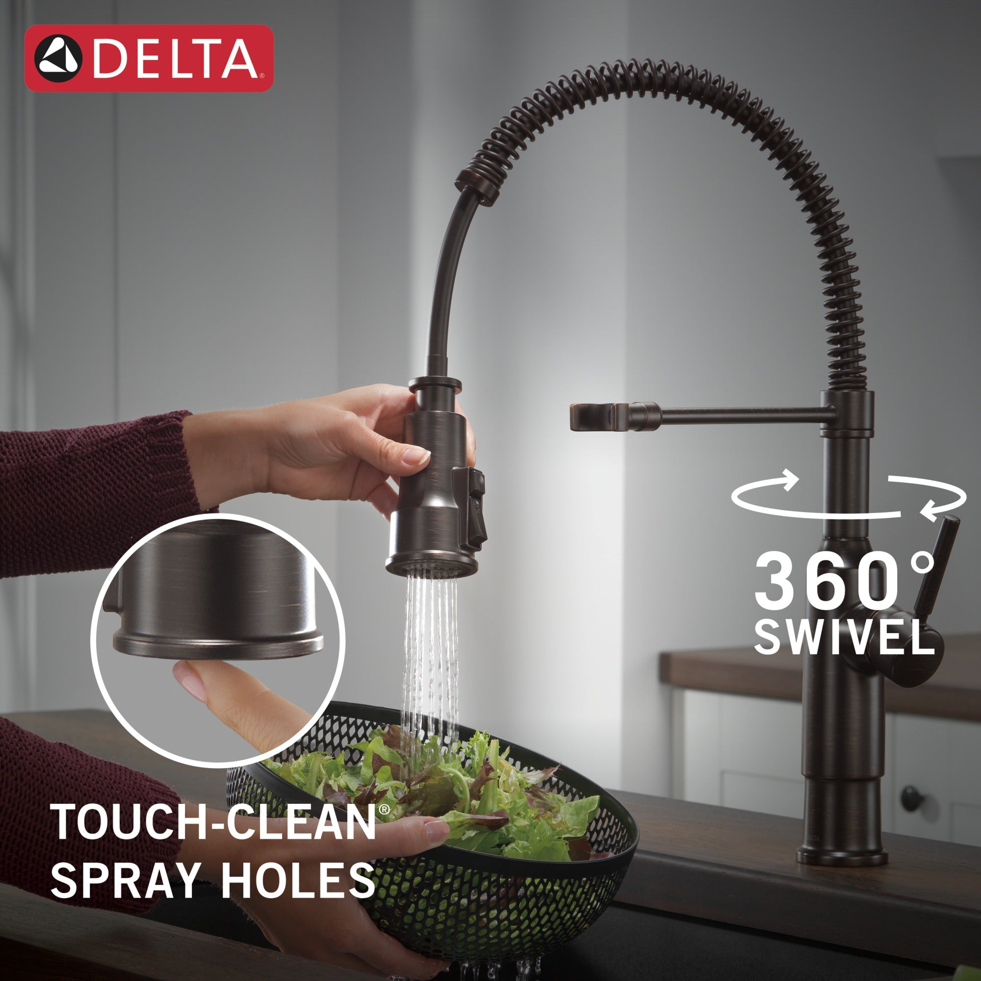 Delta Theodora® Single-Handle Pull-Down Spring Kitchen Faucet