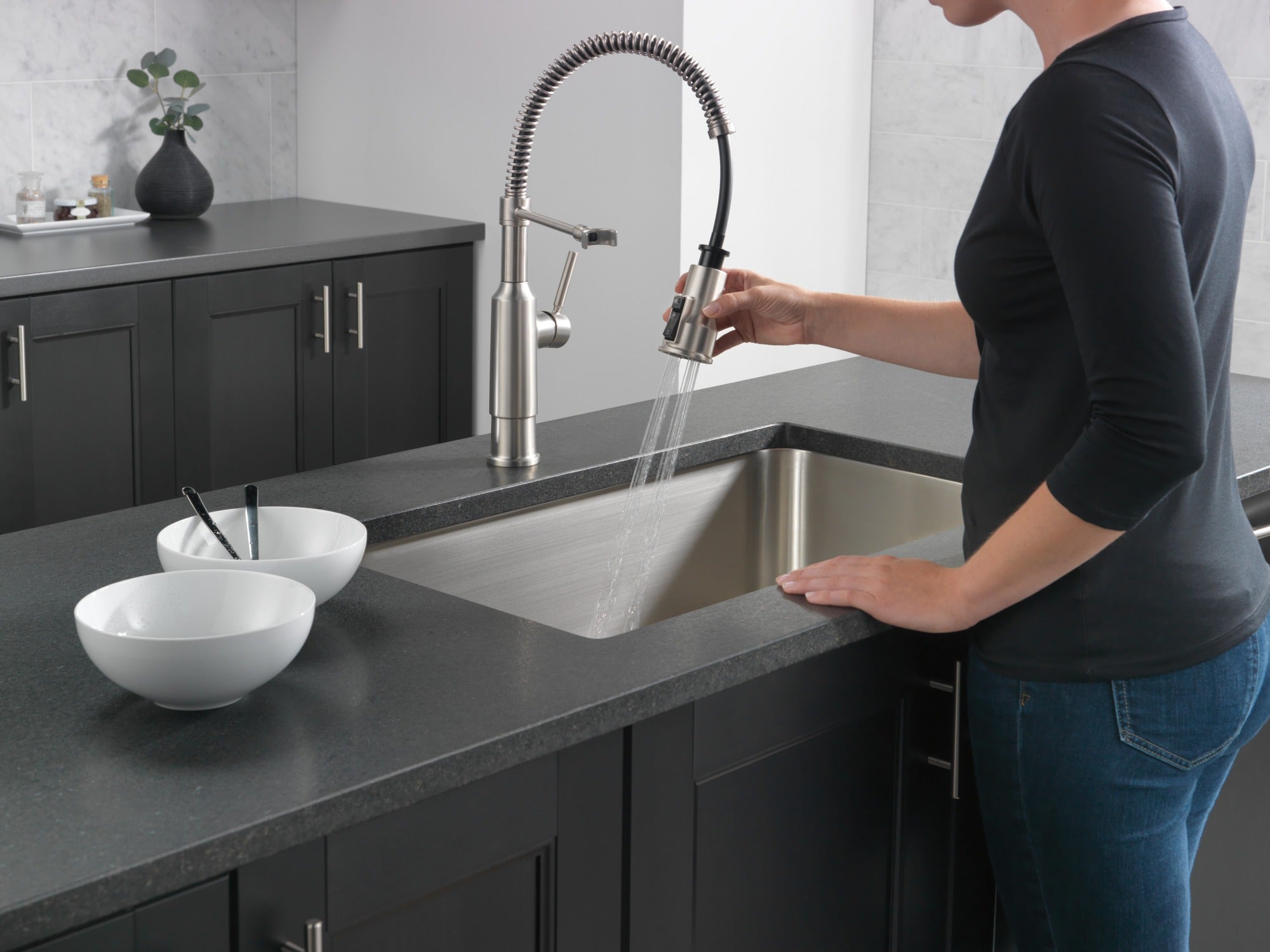 Delta Theodora® Single-Handle Pull-Down Spring Kitchen Faucet
