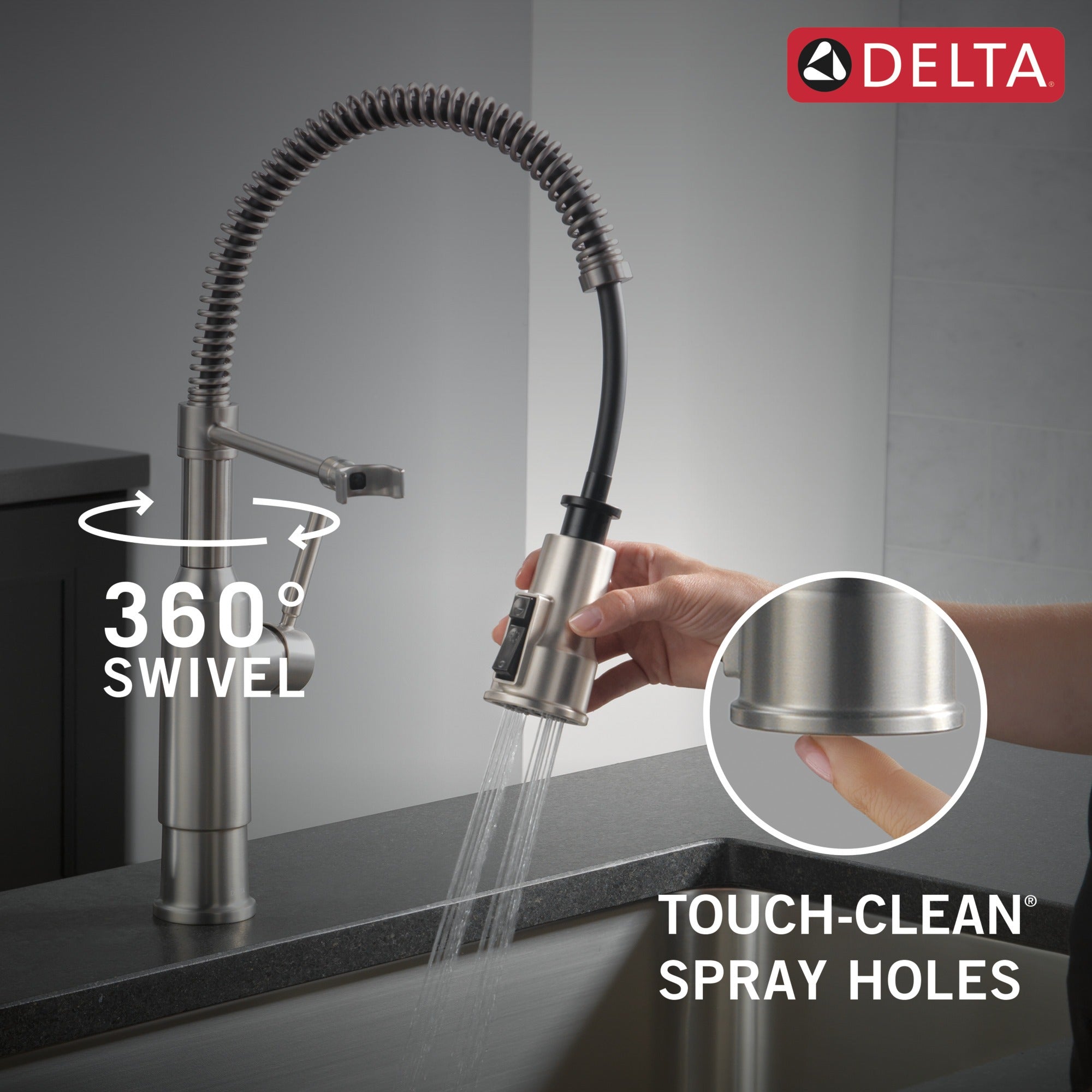 Delta Theodora® Single-Handle Pull-Down Spring Kitchen Faucet