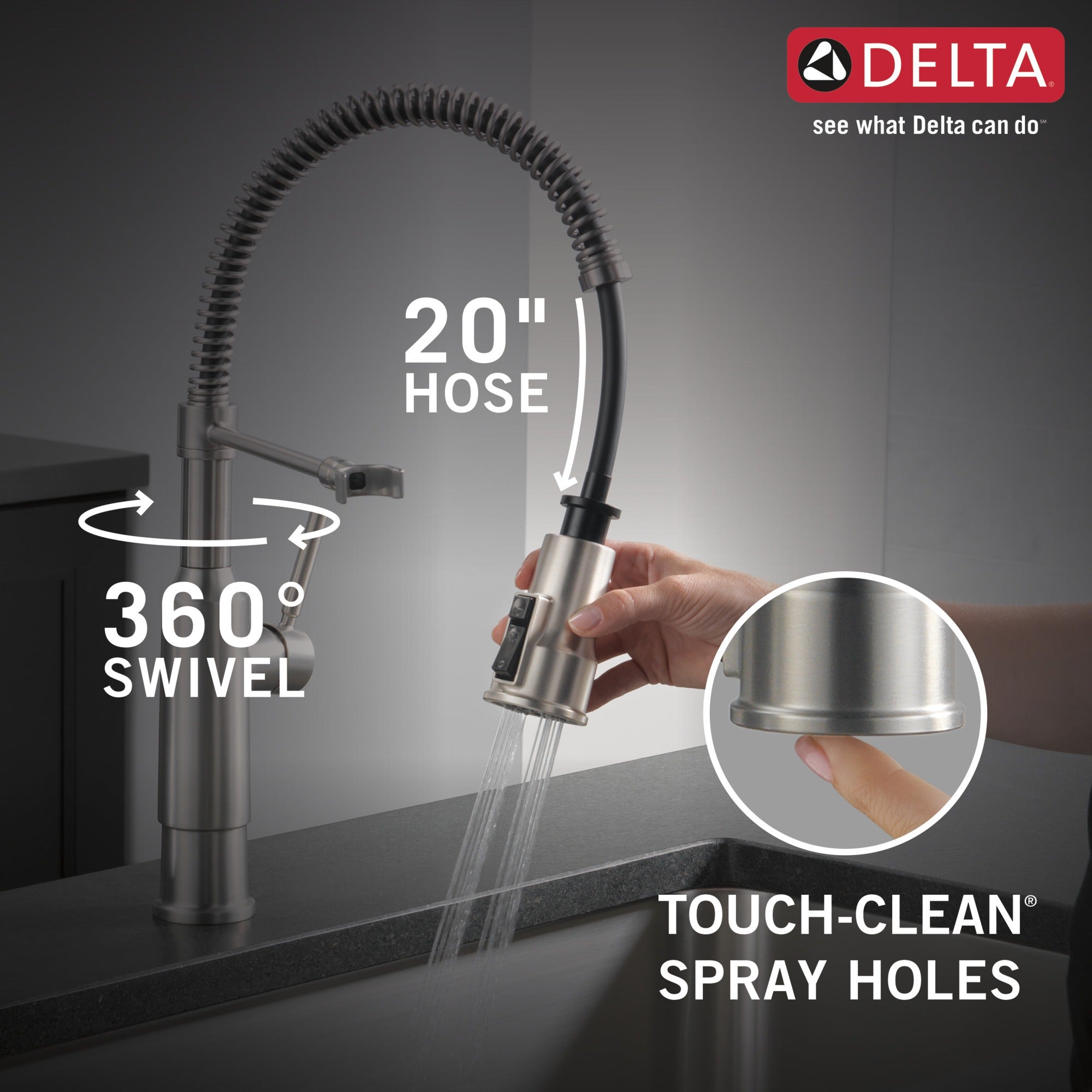Delta Theodora® Single-Handle Pull-Down Spring Kitchen Faucet