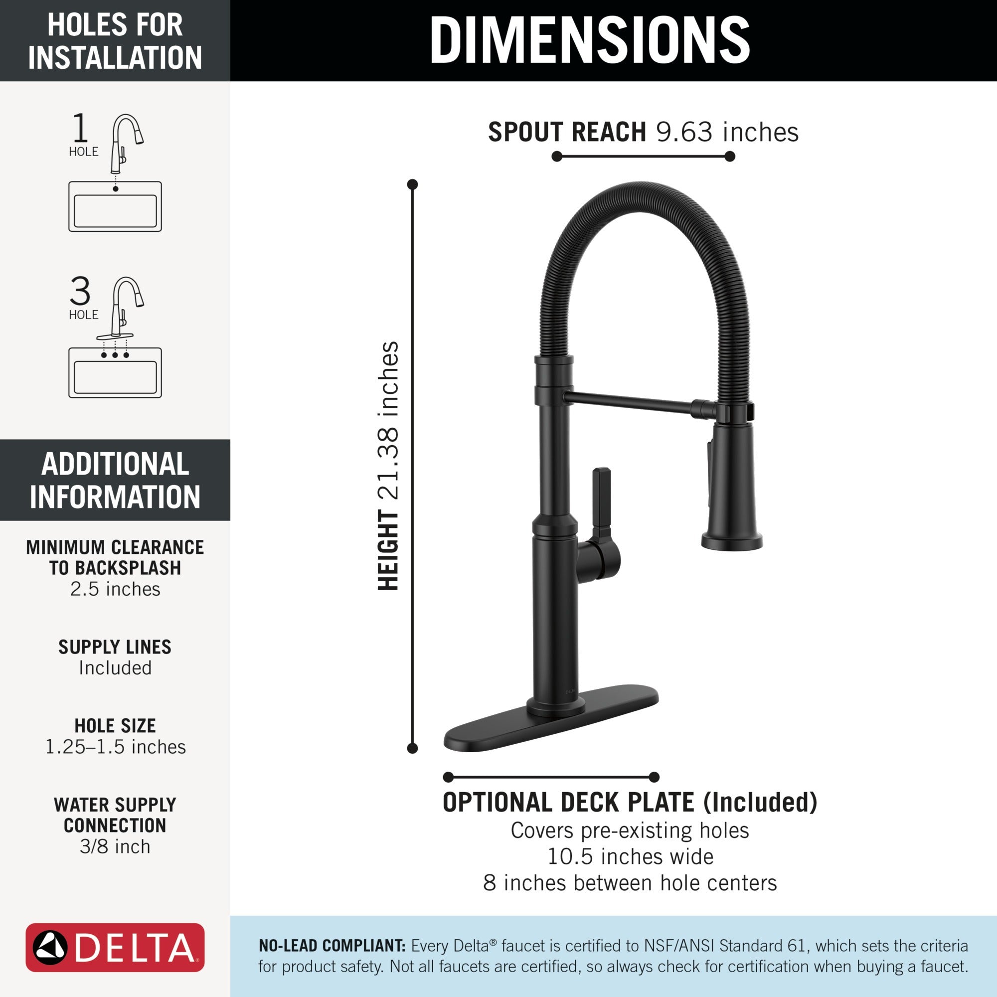 Delta Rhett® Single Handle Pull-Down Spring Kitchen Faucet