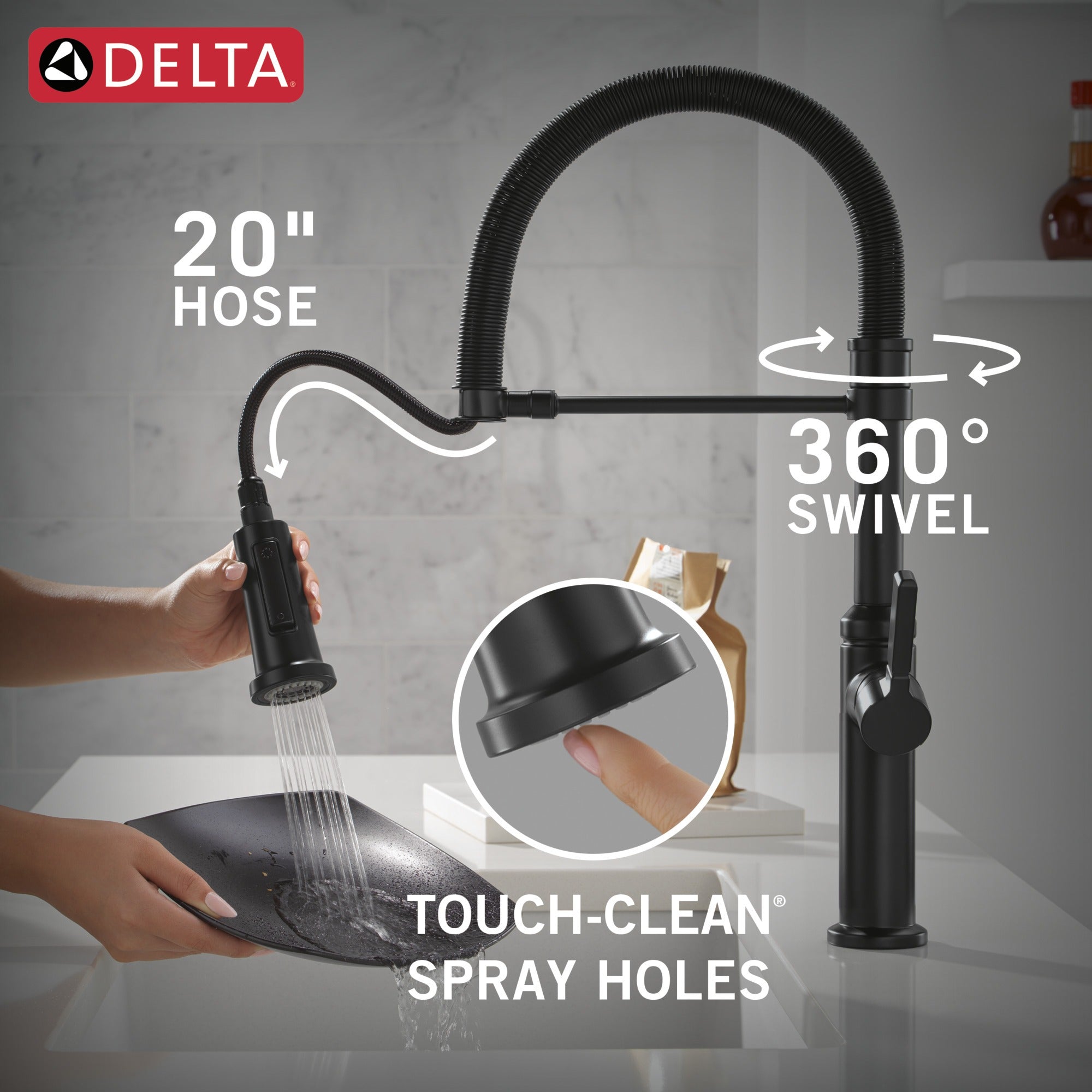 Delta Rhett® Single Handle Pull-Down Spring Kitchen Faucet