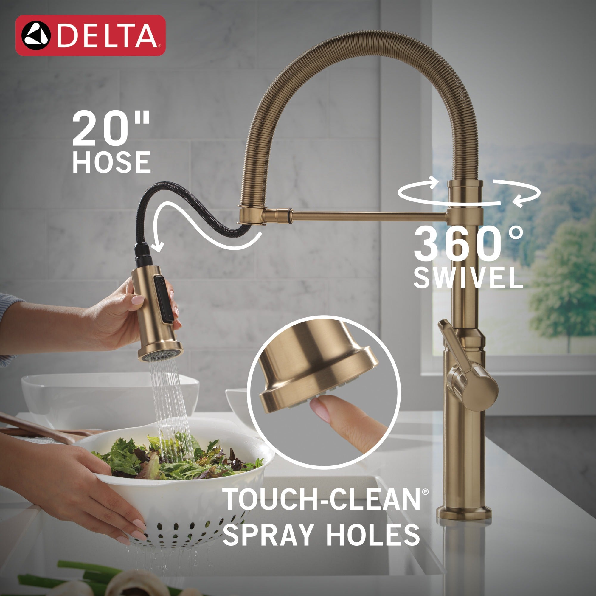 Delta Rhett® Single Handle Pull-Down Spring Kitchen Faucet