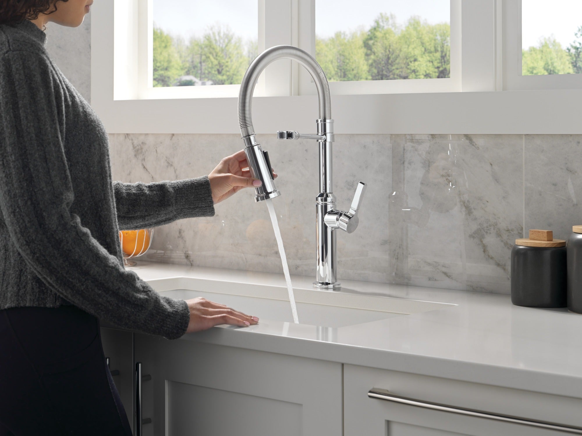 Delta Rhett® Single Handle Pull-Down Kitchen Faucet With Spring Spout
