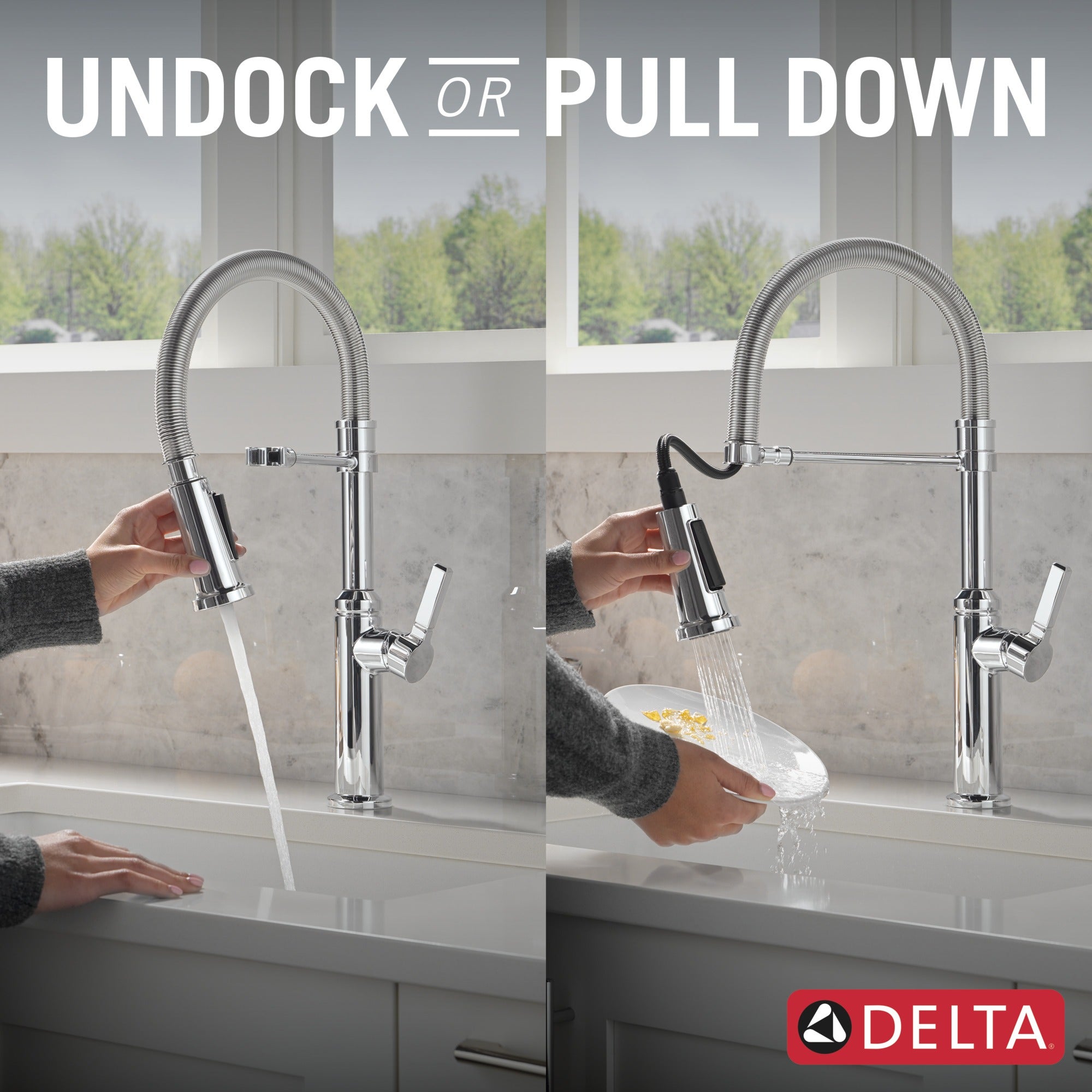 Delta Rhett® Single Handle Pull-Down Kitchen Faucet With Spring Spout