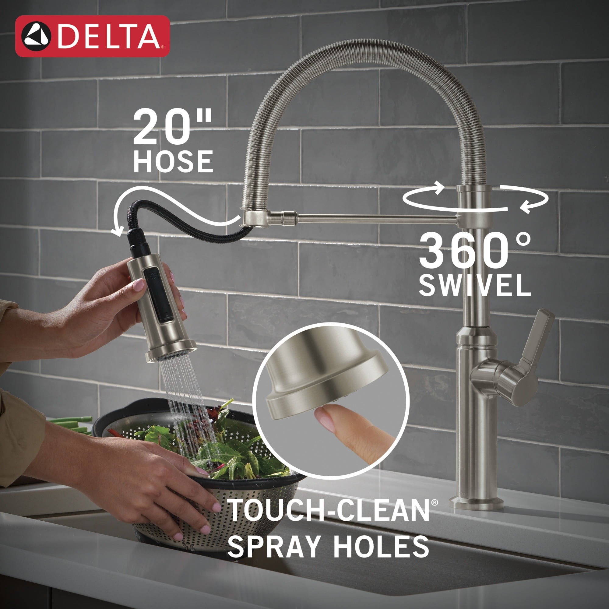 Delta Rhett® Single Handle Pull-Down Kitchen Faucet With Spring Spout