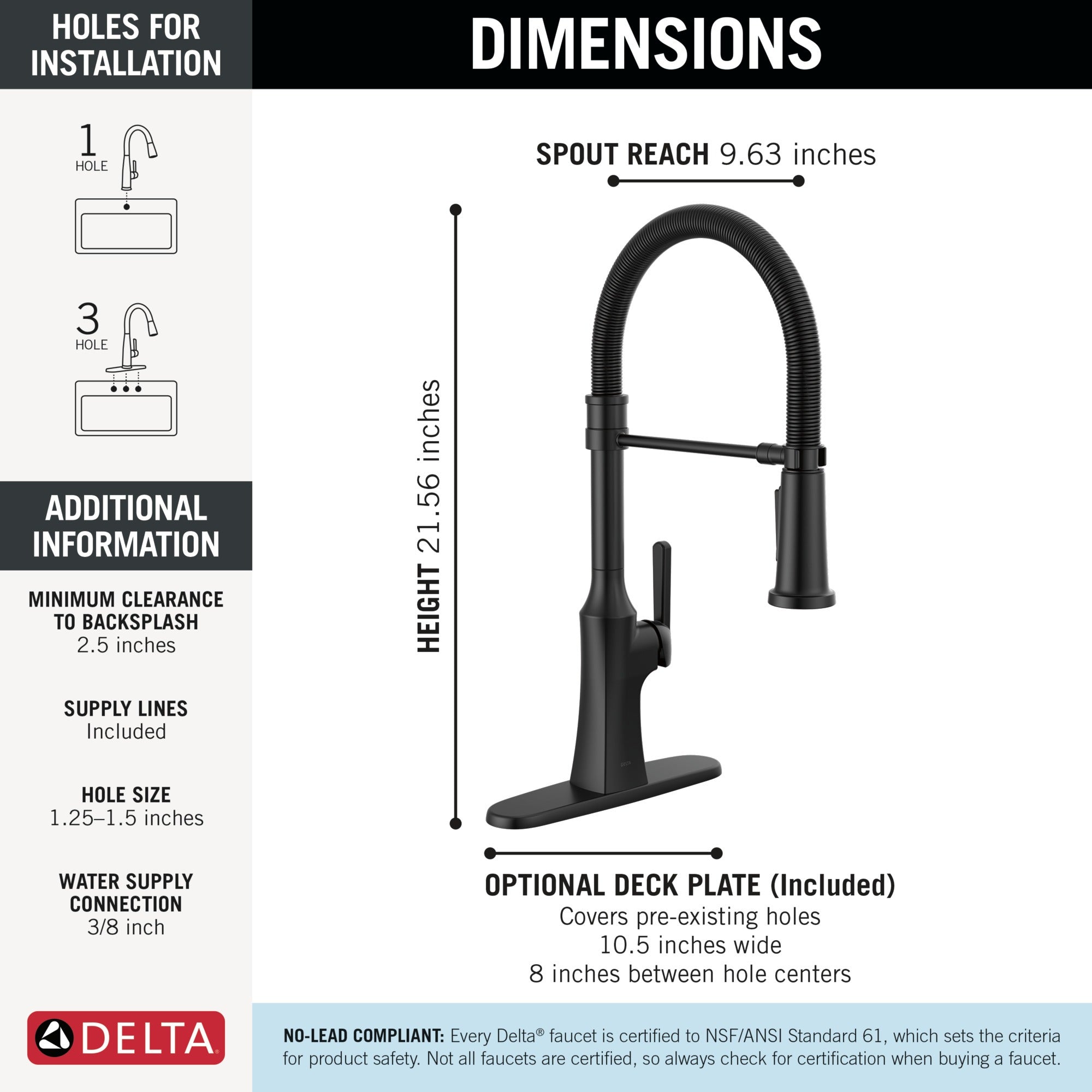 Delta Ermelo® Single Handle Pull-Down Spring Kitchen Faucet