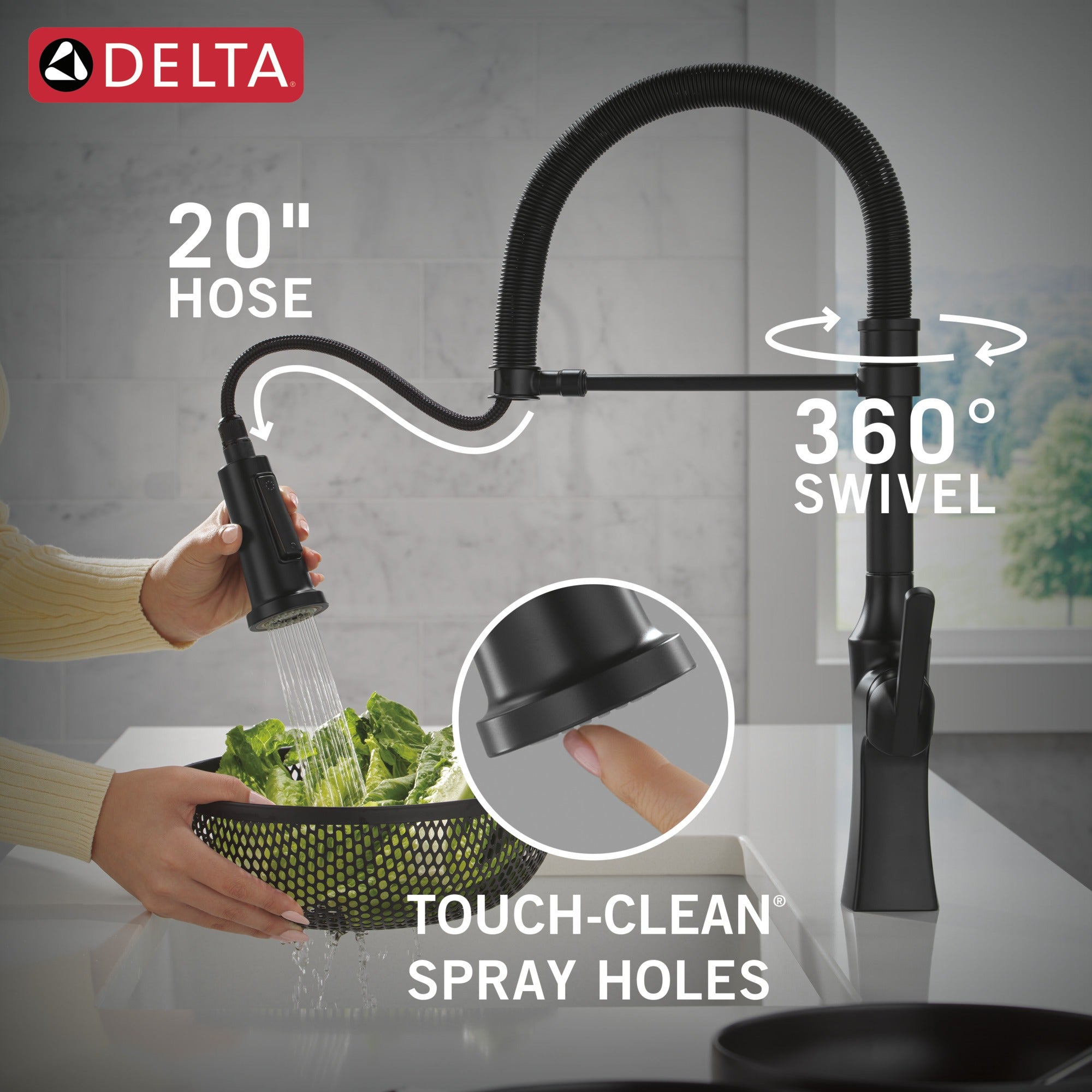 Delta Ermelo® Single Handle Pull-Down Spring Kitchen Faucet
