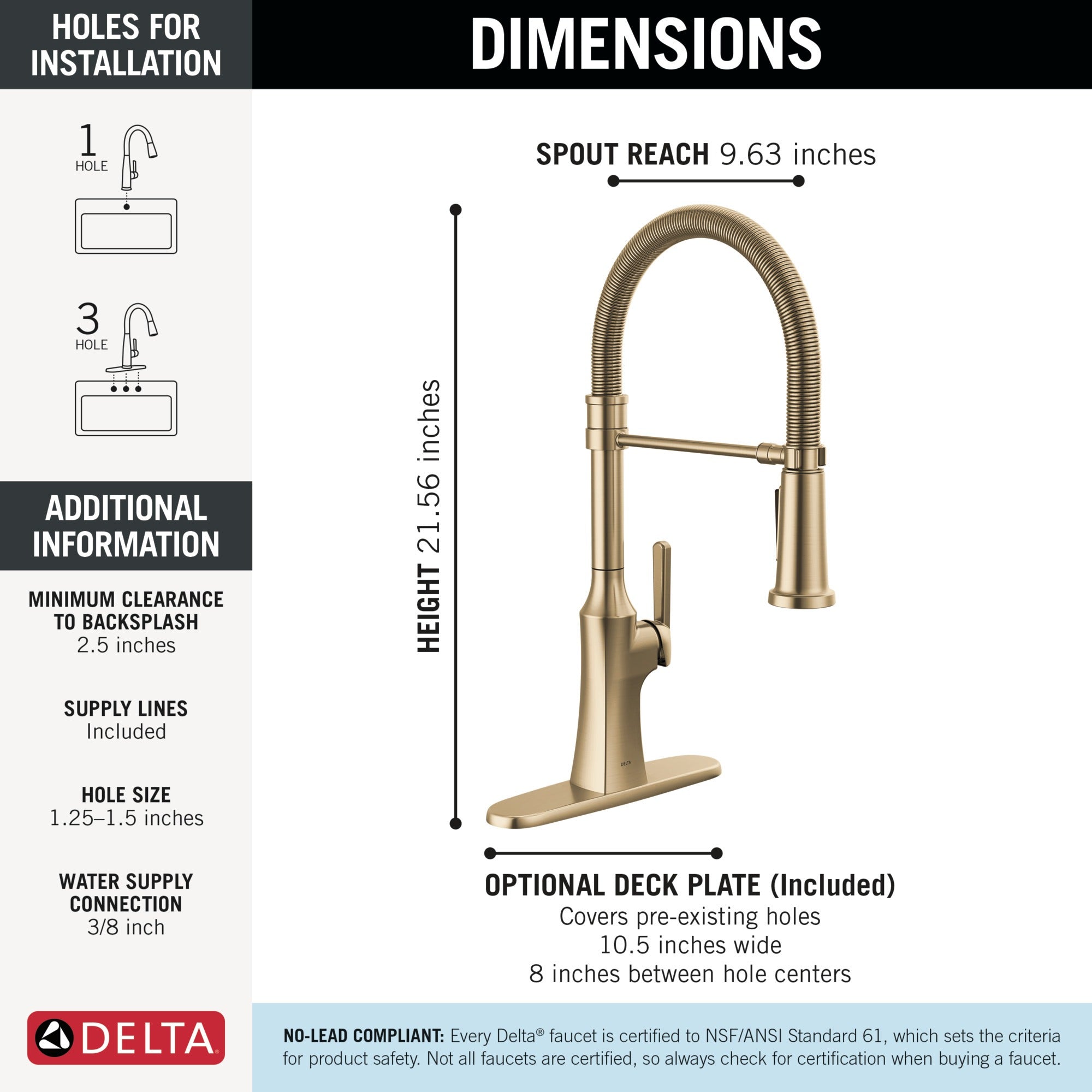 Delta Ermelo® Single Handle Pull-Down Spring Kitchen Faucet